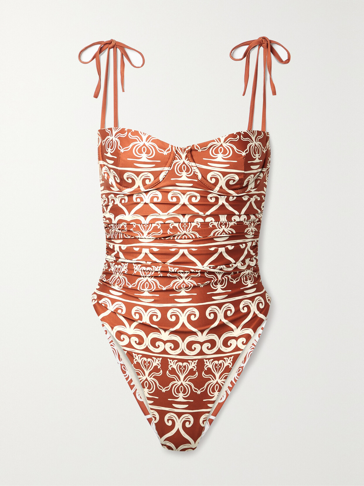 Agua by Agua Bendita - Rábano Calados Printed Recycled Underwired Swimsuit - Orange