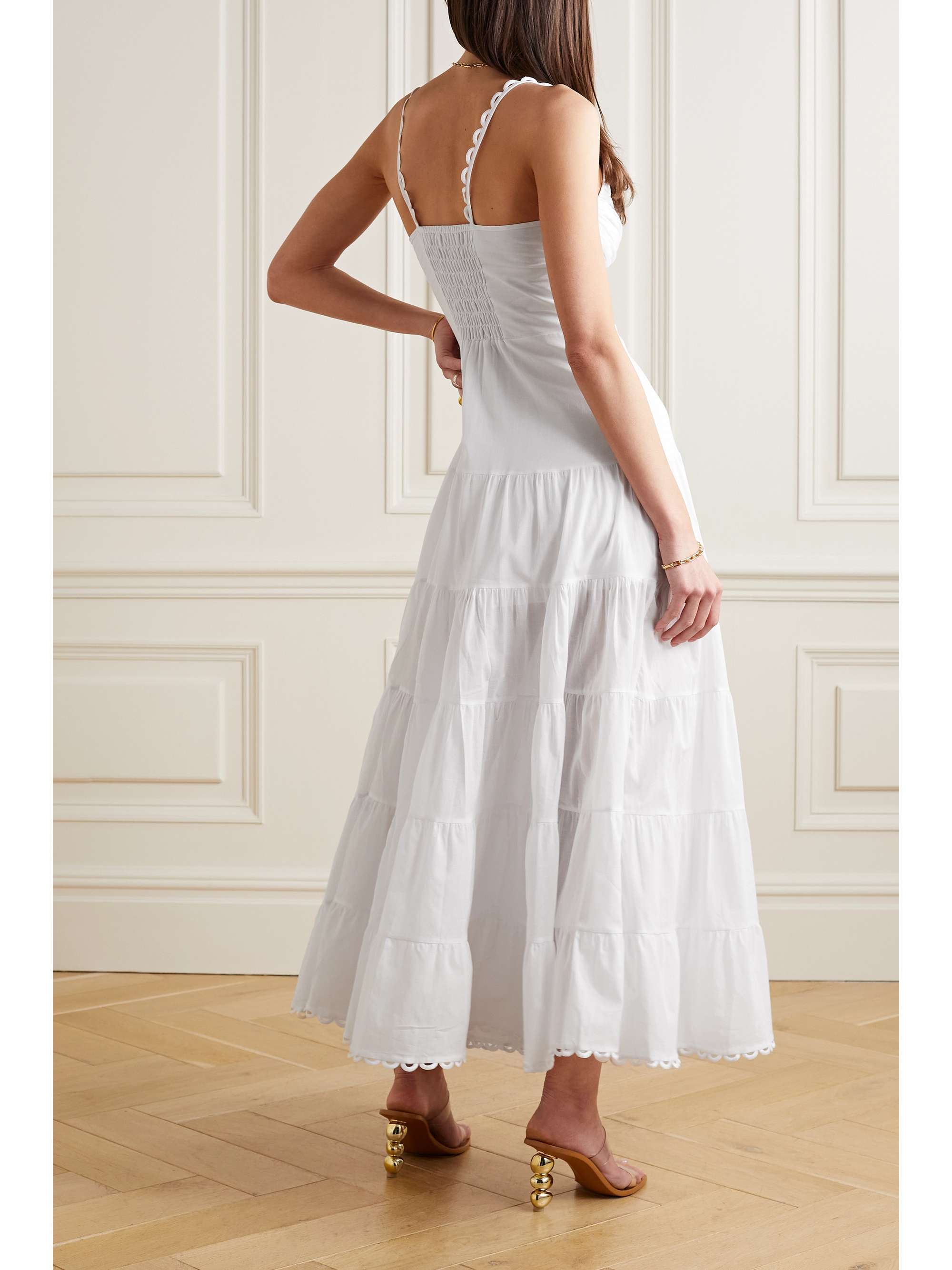 CHARO RUIZ Melia scalloped tiered cotton-blend voile maxi dress