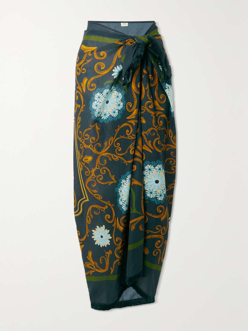 Agua by Agua Bendita + Net Sustain Orquídea Mosaico Floral-print Cotton-voile Pareo