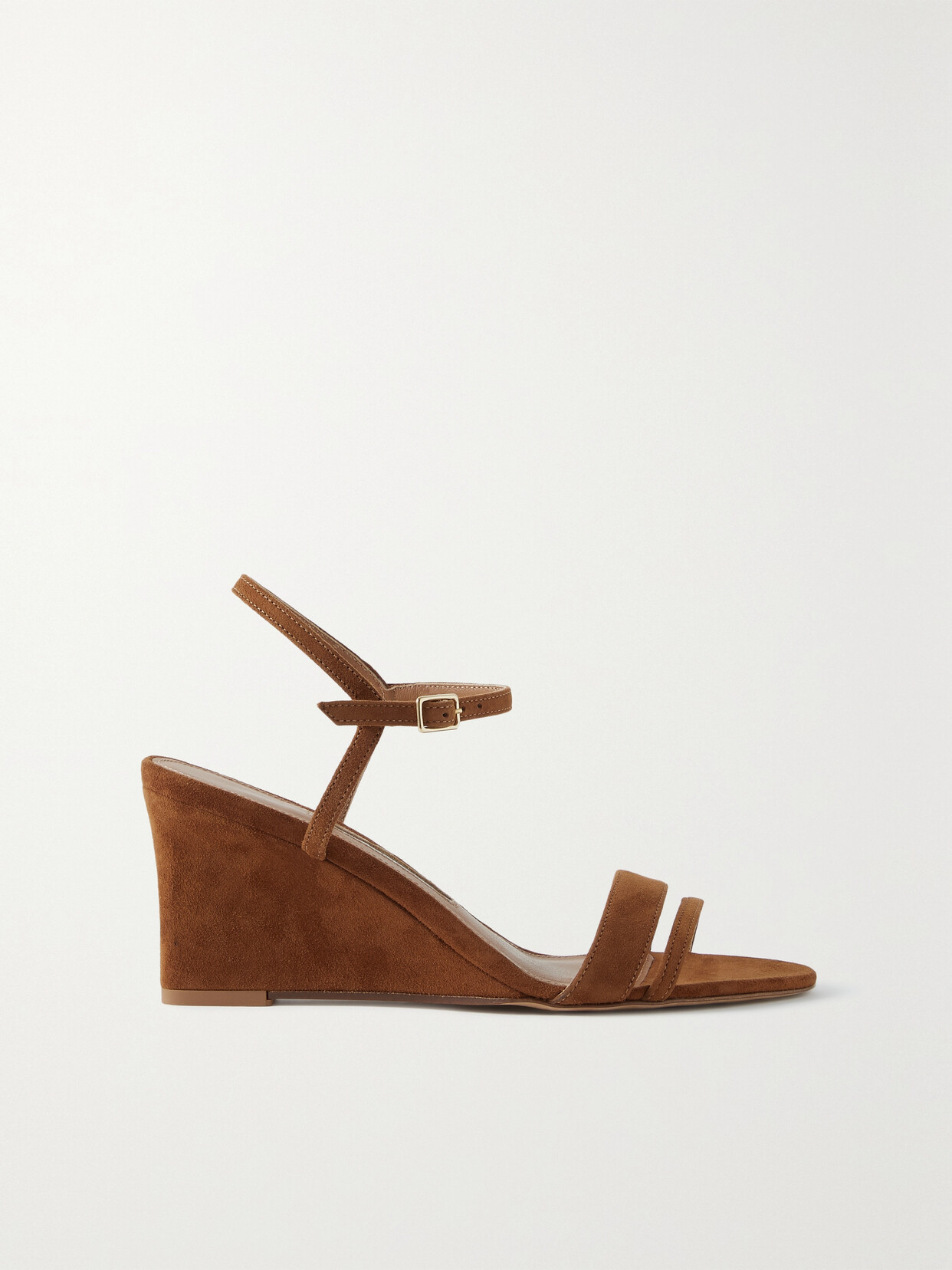 Emme Parsons Suede And Leather Wedge Sandals In Caramel