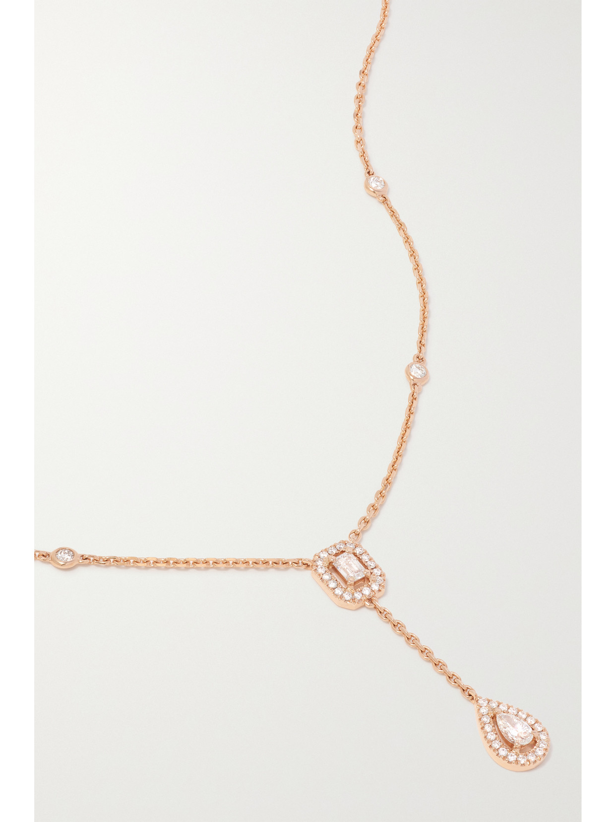 Messika My Twin Tie 18-karat Rose Gold Diamond Necklace