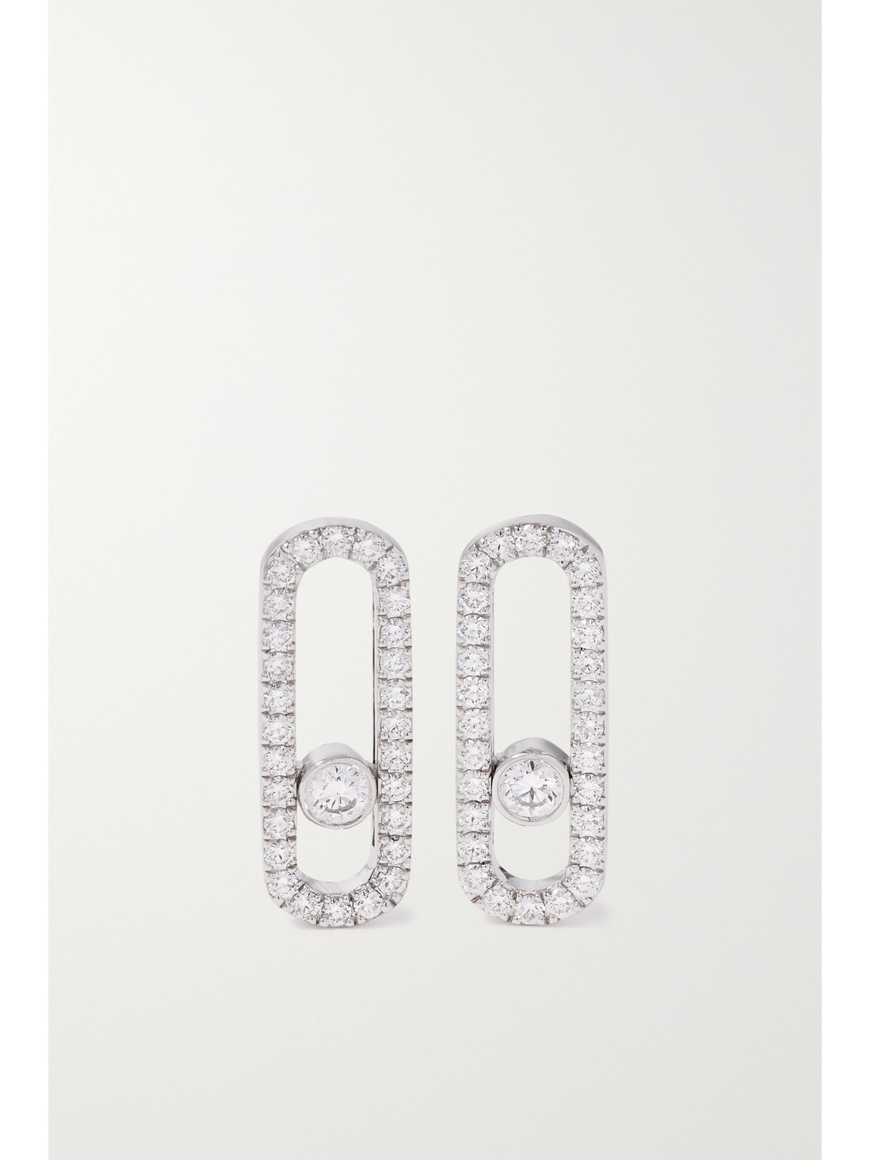 Messika - Move Uno 18-karat White Gold Diamond Earrings - Silver