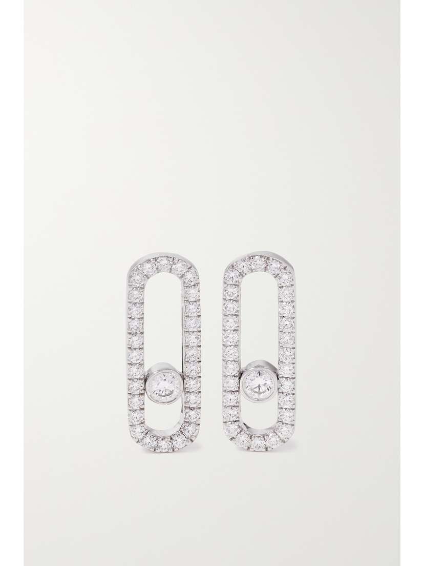 Messika Move Uno 18-karat White Gold Diamond Earrings