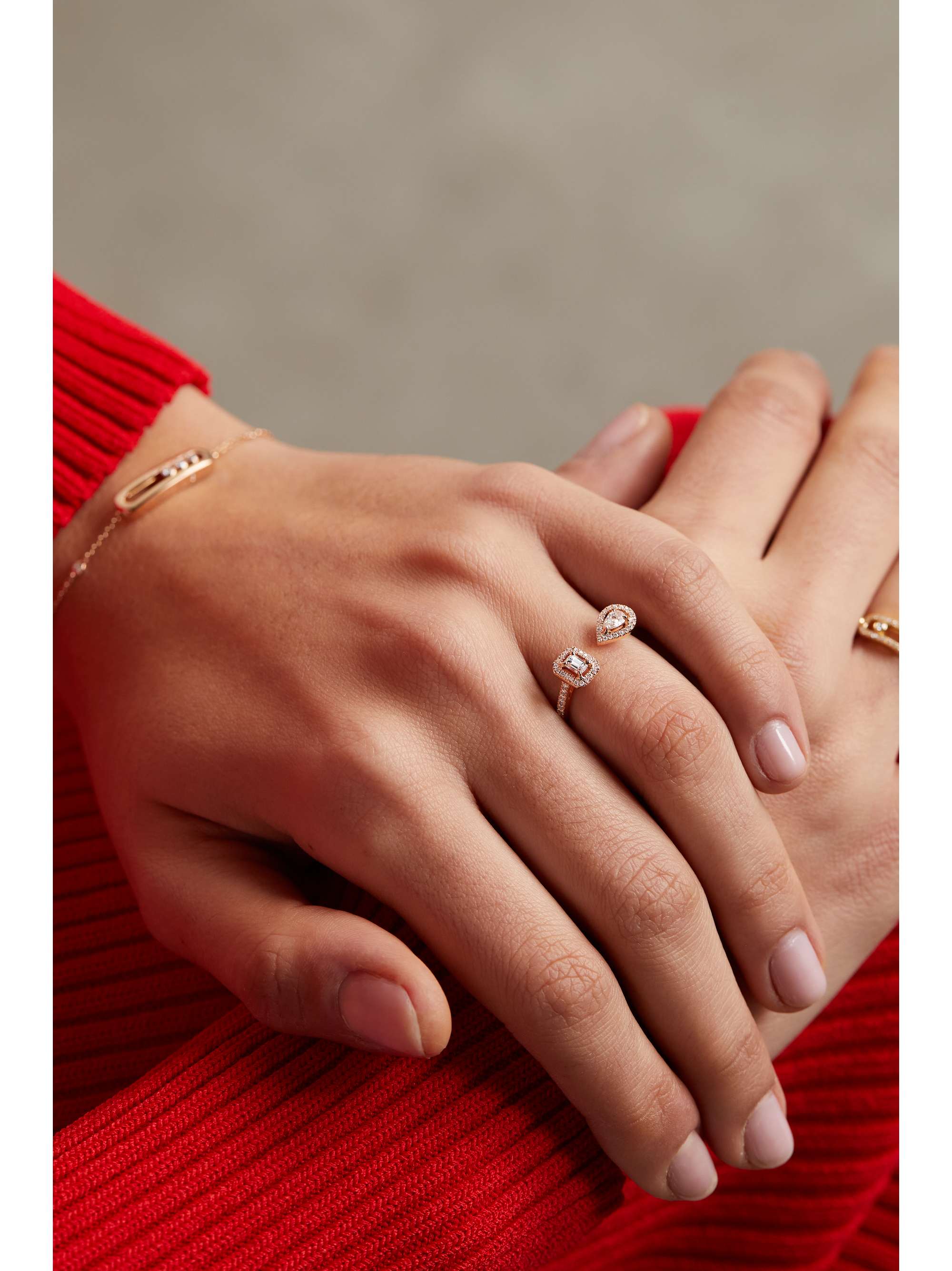 MESSIKA My Twin Toi & Moi 18-karat rose gold diamond ring
