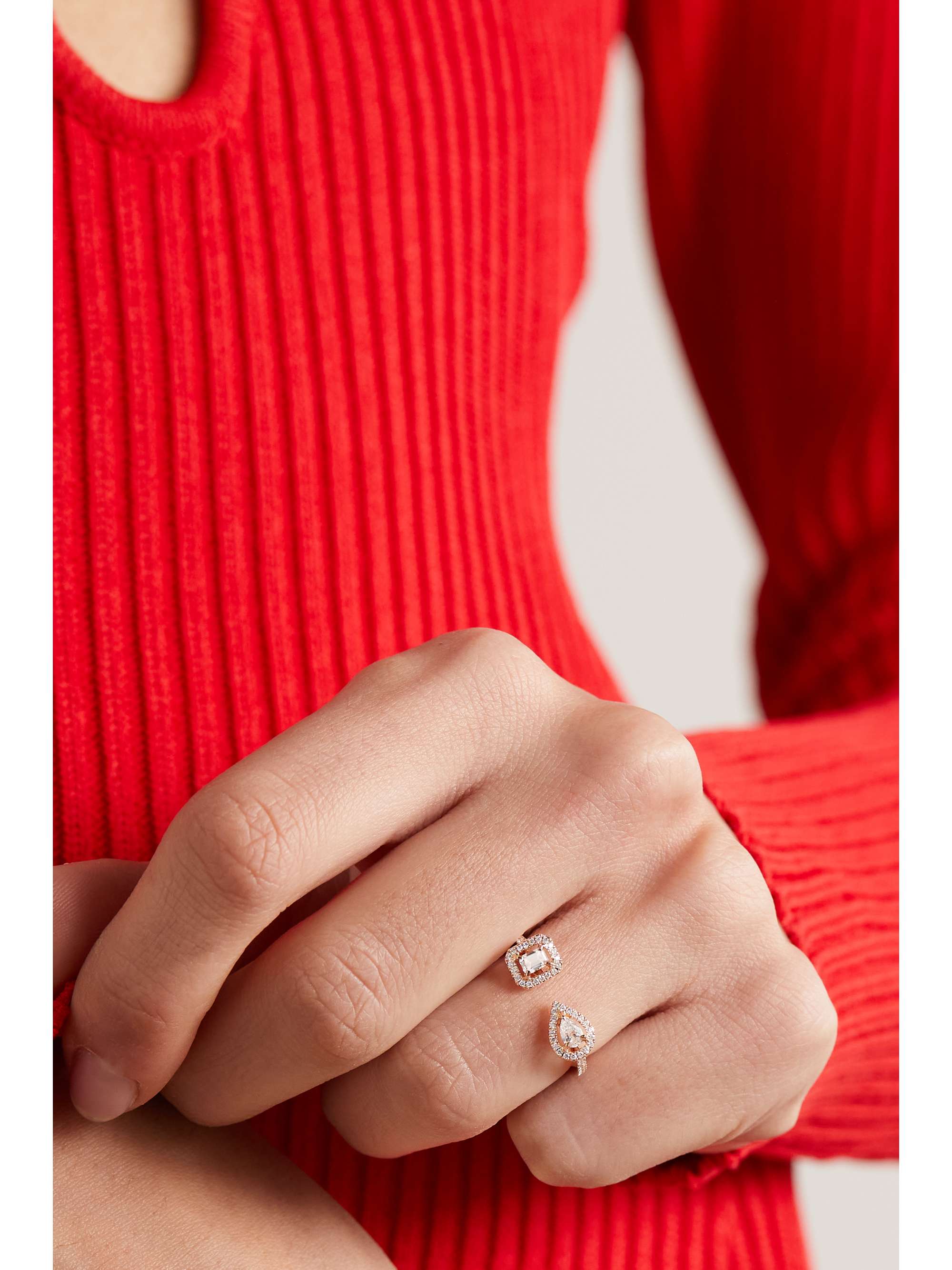 MESSIKA My Twin Toi & Moi 18-karat rose gold diamond ring
