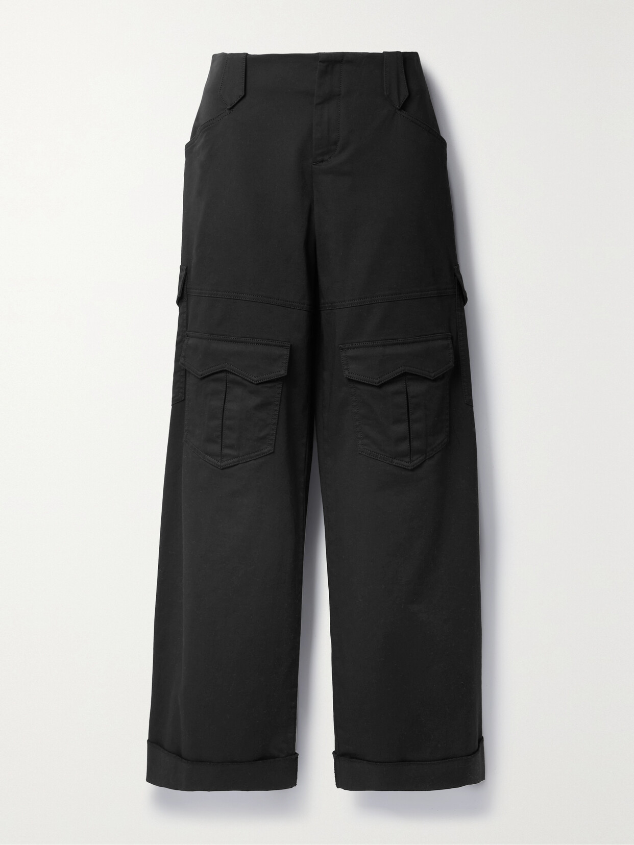 TOM FORD - Cotton-blend Gabardine Straight-leg Cargo Pants - Black