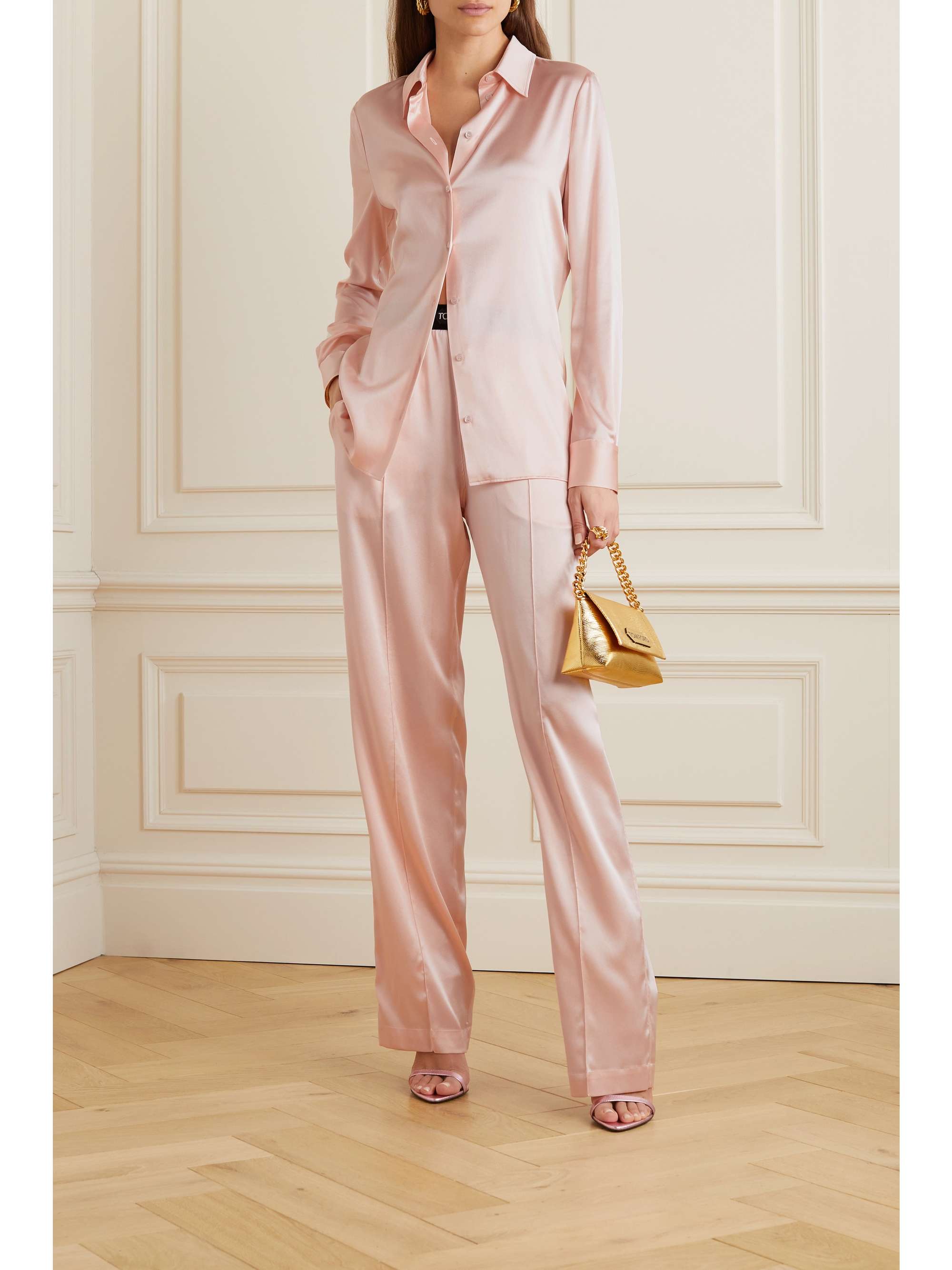 TOM FORD Silk and Lyocell-blend satin shirt