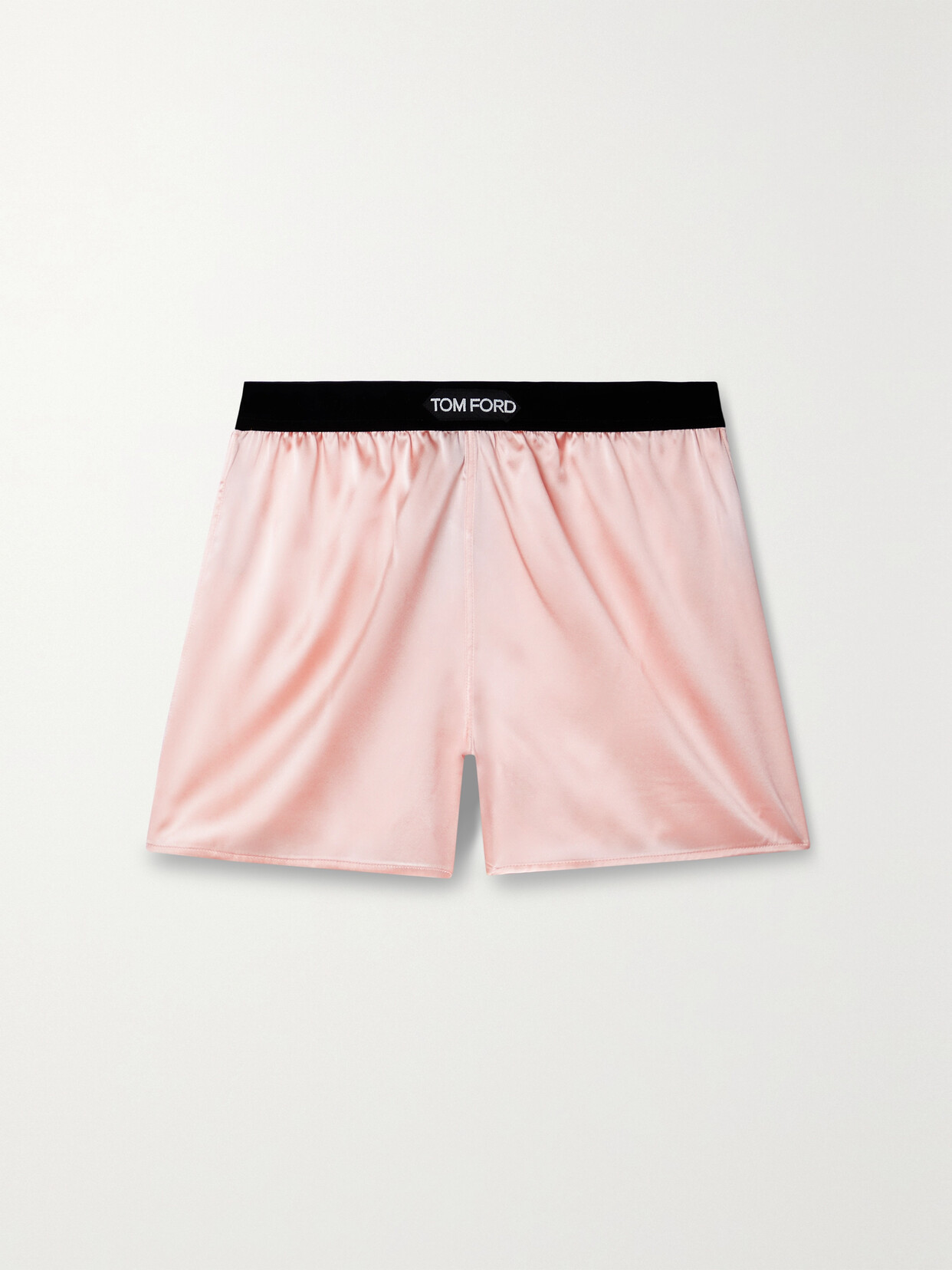 TOM FORD VELVET-TRIMMED SILK-BLEND SATIN SHORTS