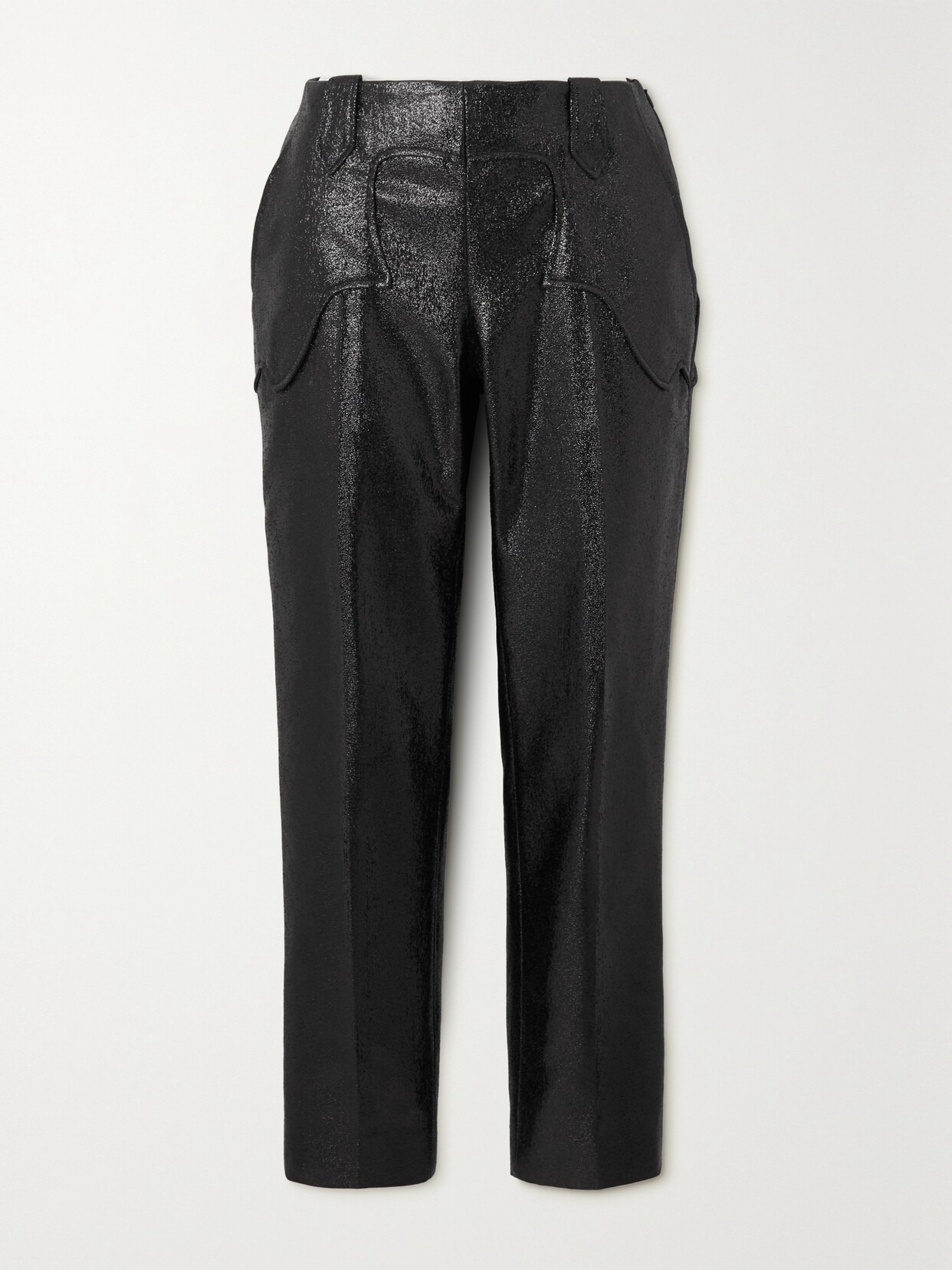 TOM FORD - Lamé Straight-leg Pants - Black