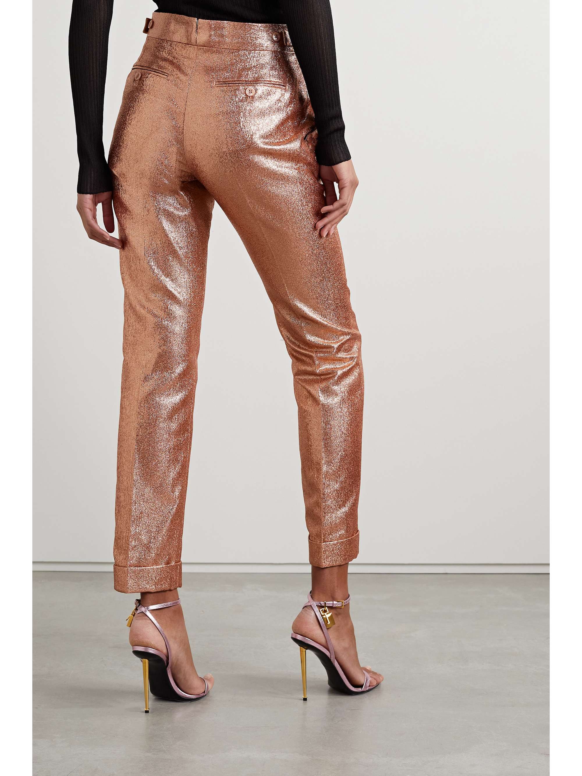 TOM FORD Glittered sablé straight-leg pants