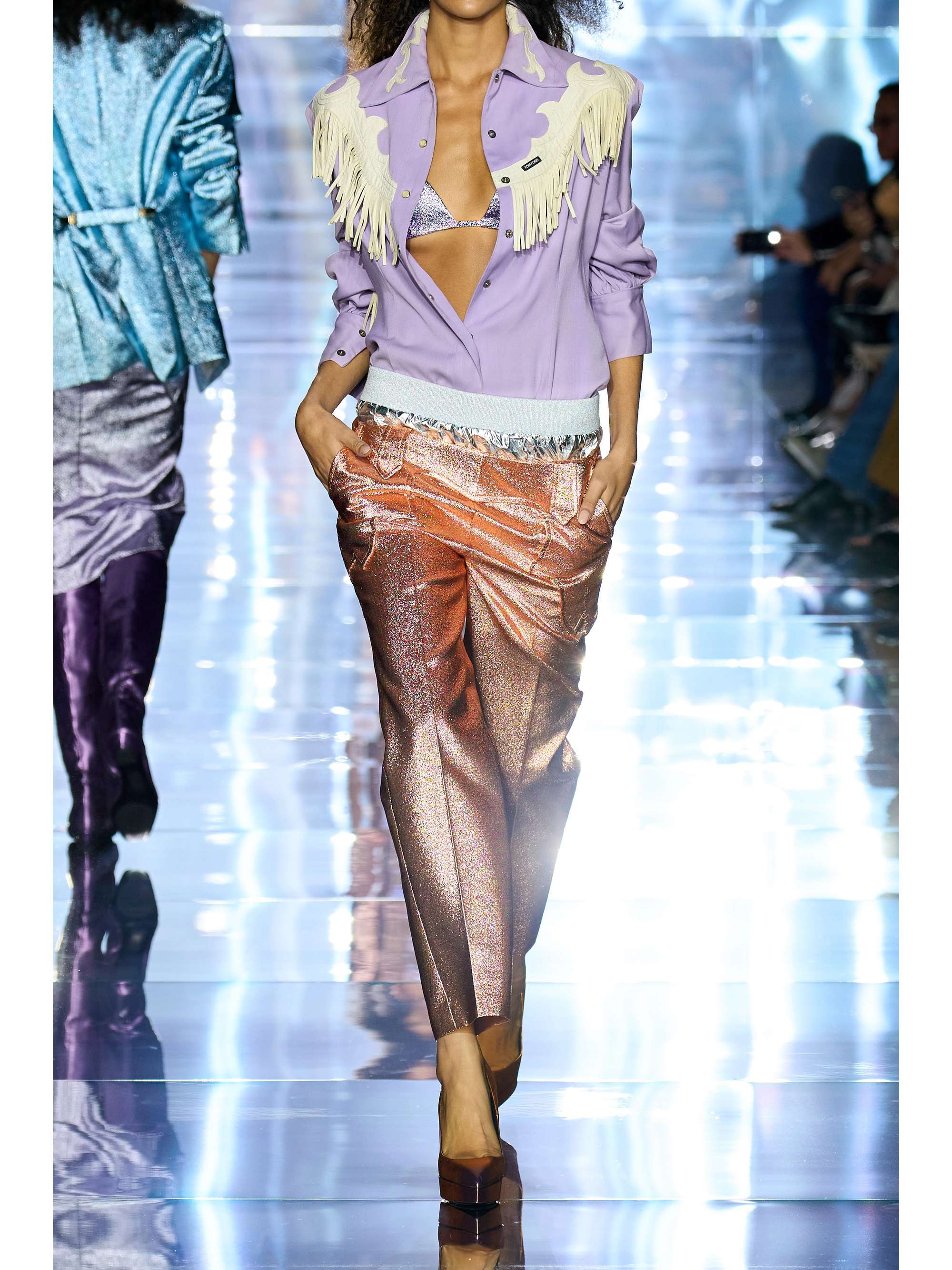 TOM FORD Glittered sablé straight-leg pants