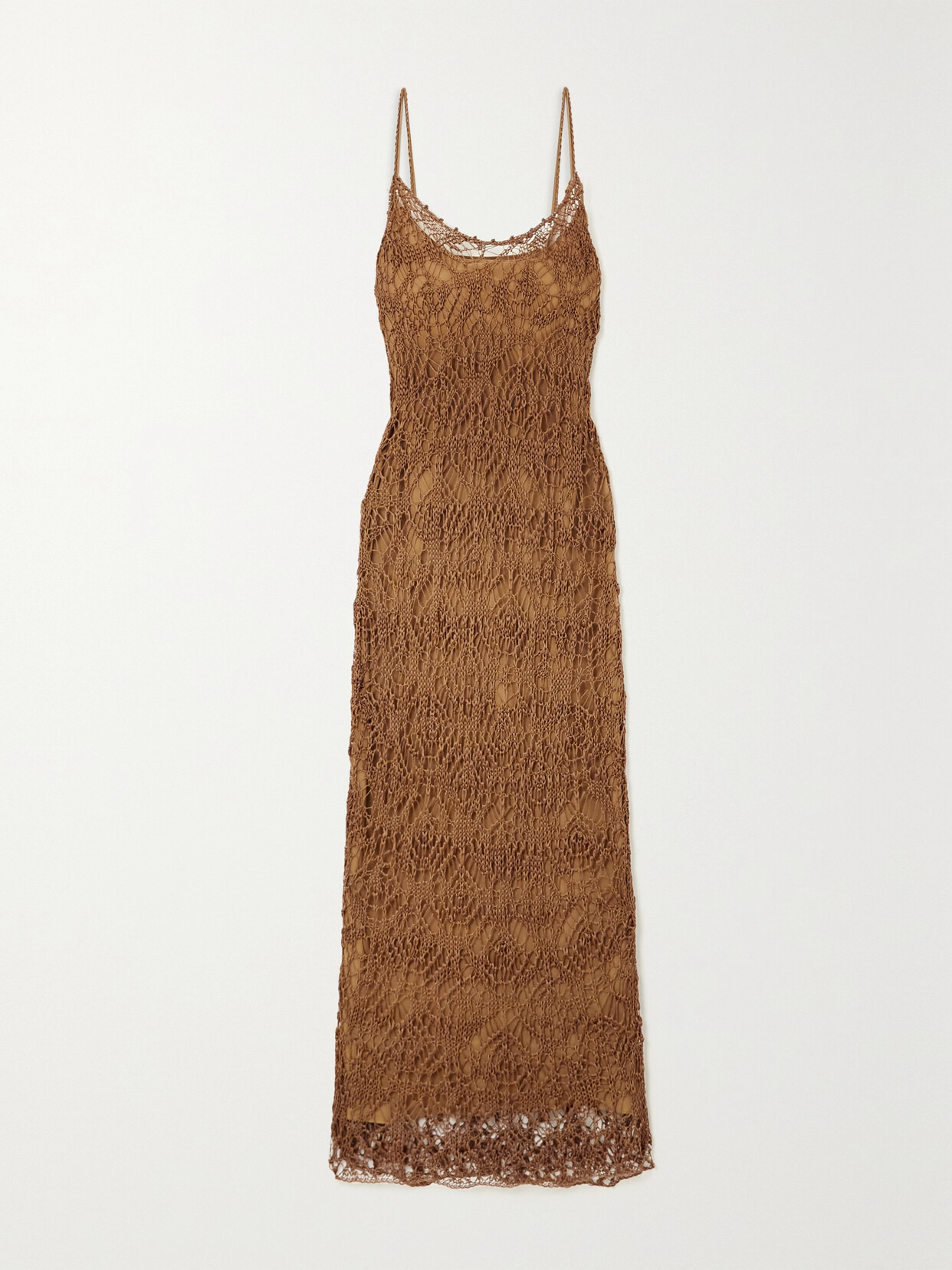TOM FORD Crochet-knit Midi Dress - Brown