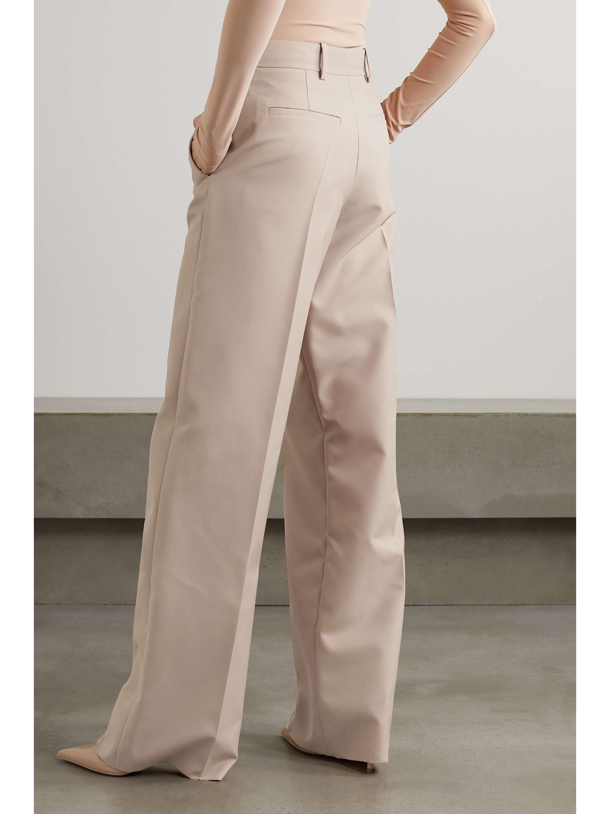 VALENTINO GARAVANI Grain de poudre wool straight-leg pants
