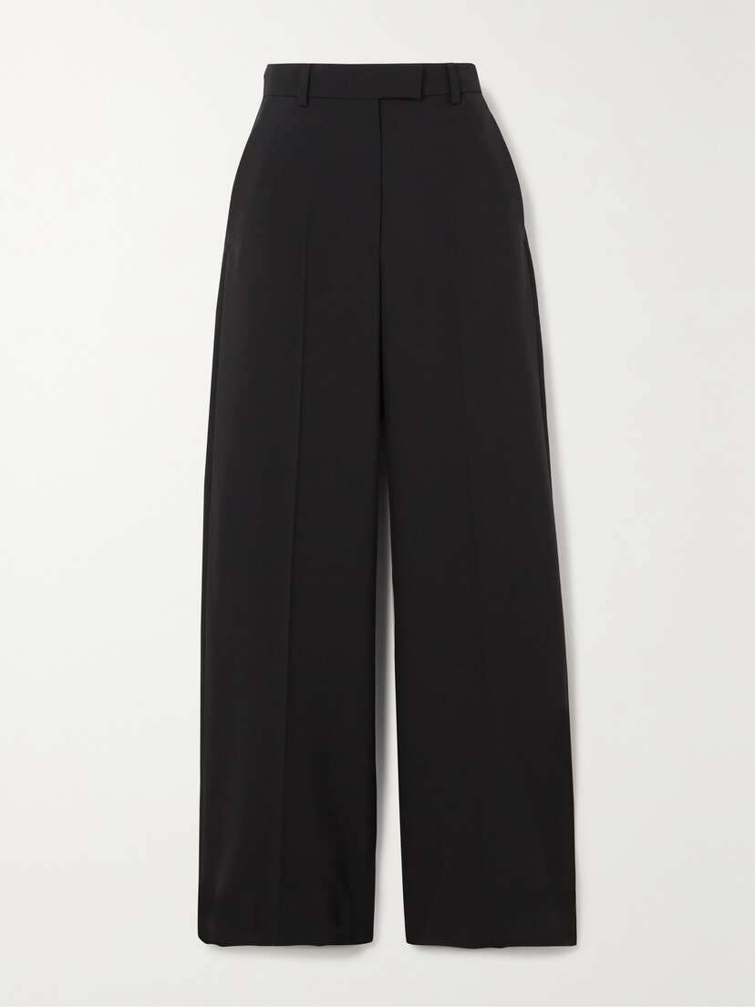 Valentino Garavani Grain De Poudre Wool Straight-leg Pants