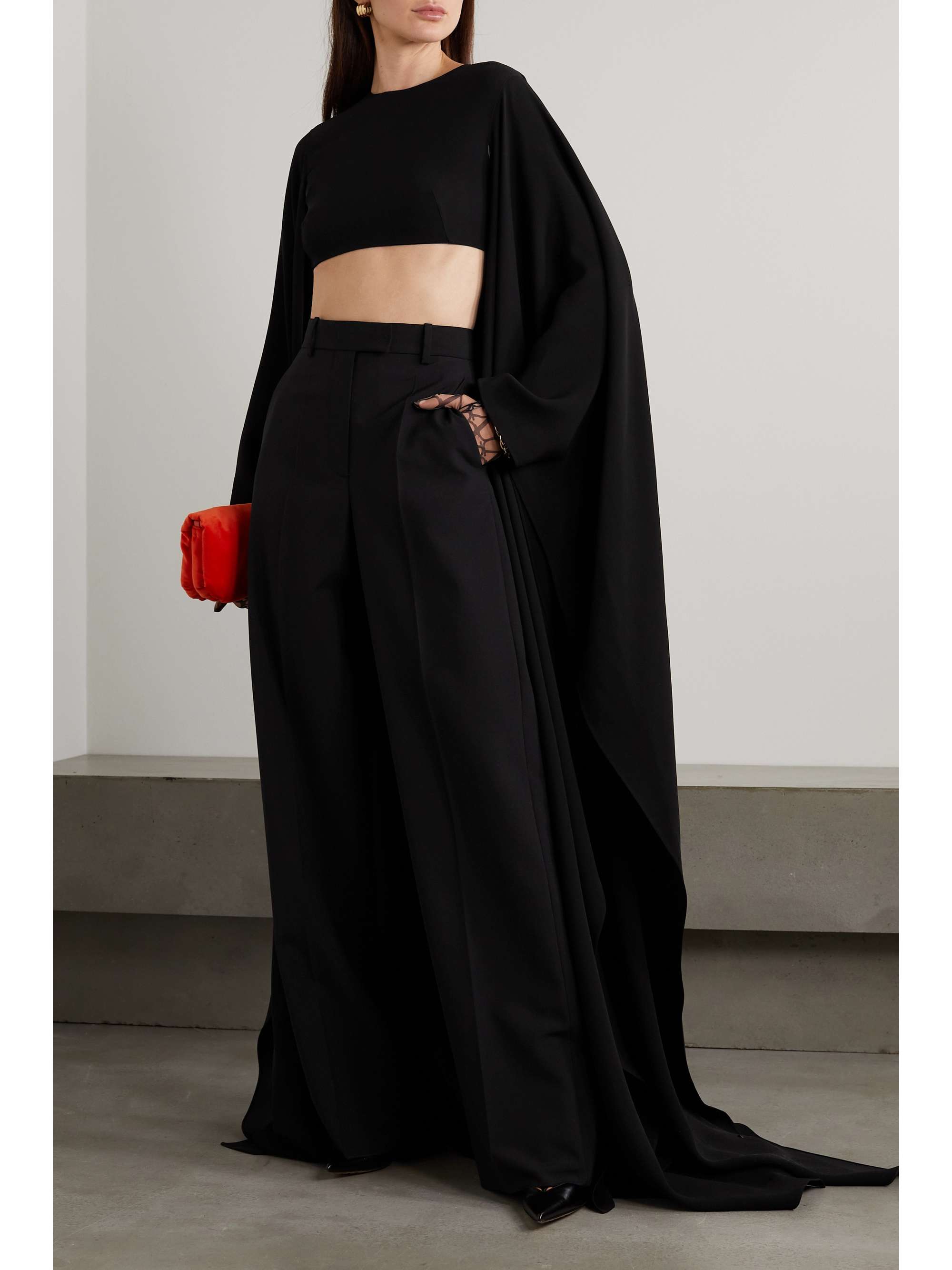 VALENTINO GARAVANI Grain de poudre wool straight-leg pants