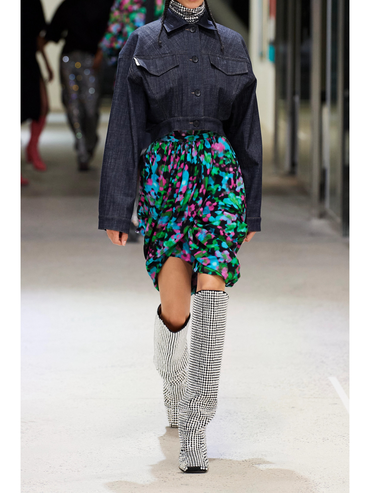 + Lutz Huelle Cropped Denim Jacket