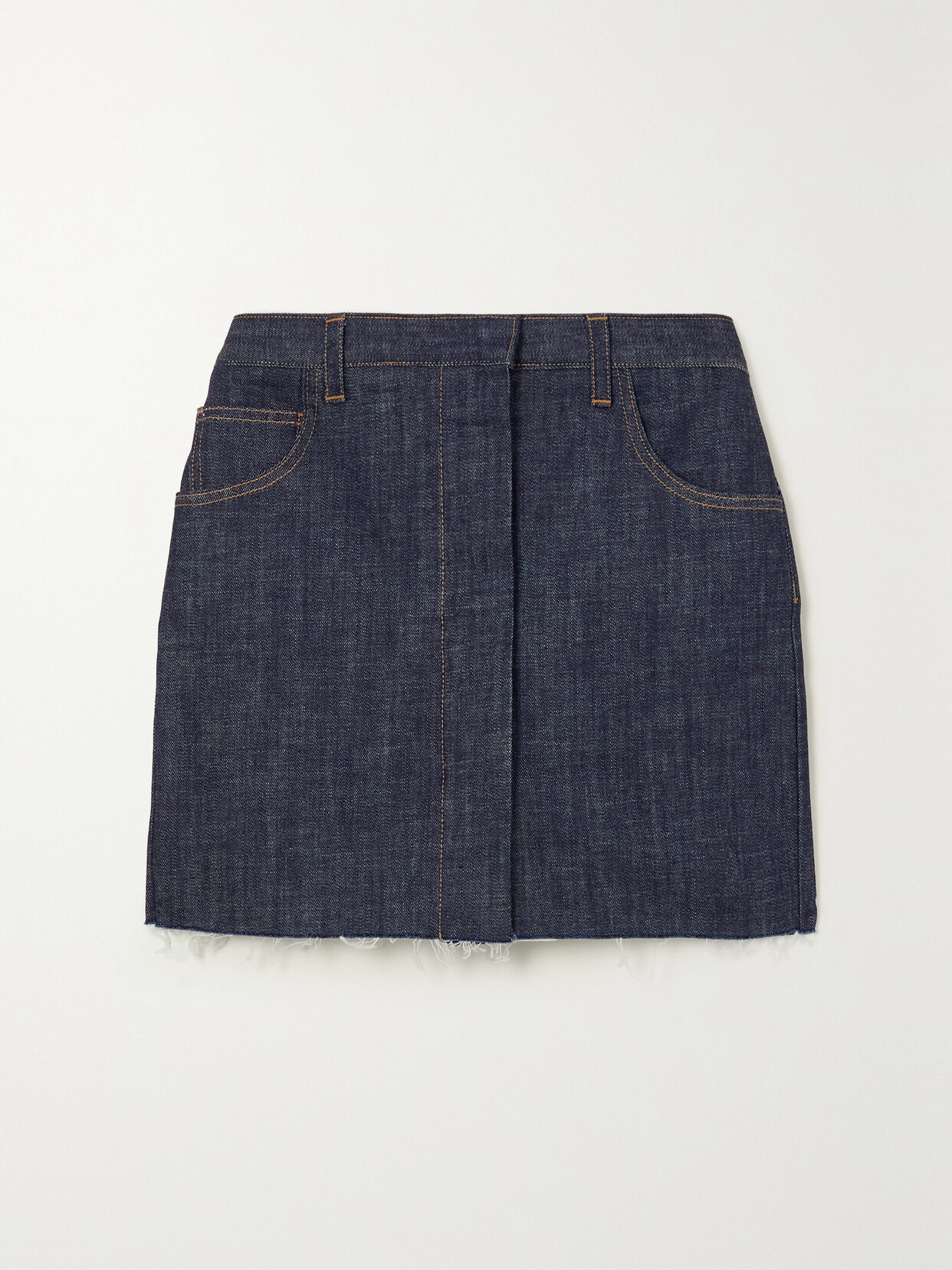 AZ Factory - + Lutz Huelle Frayed Denim Mini Skirt - Blue