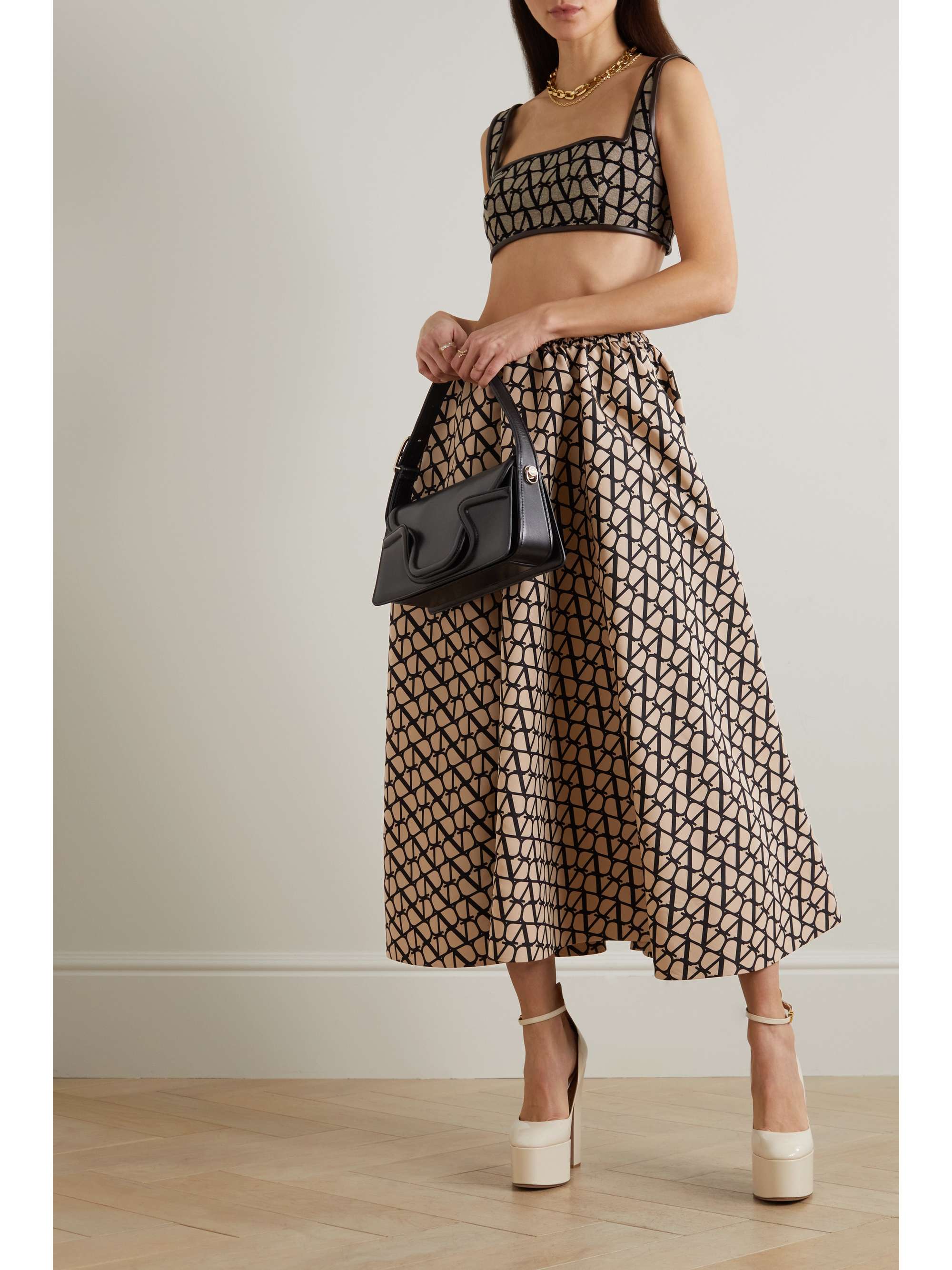 VALENTINO GARAVANI Toile Iconographe silk-faille midi skirt