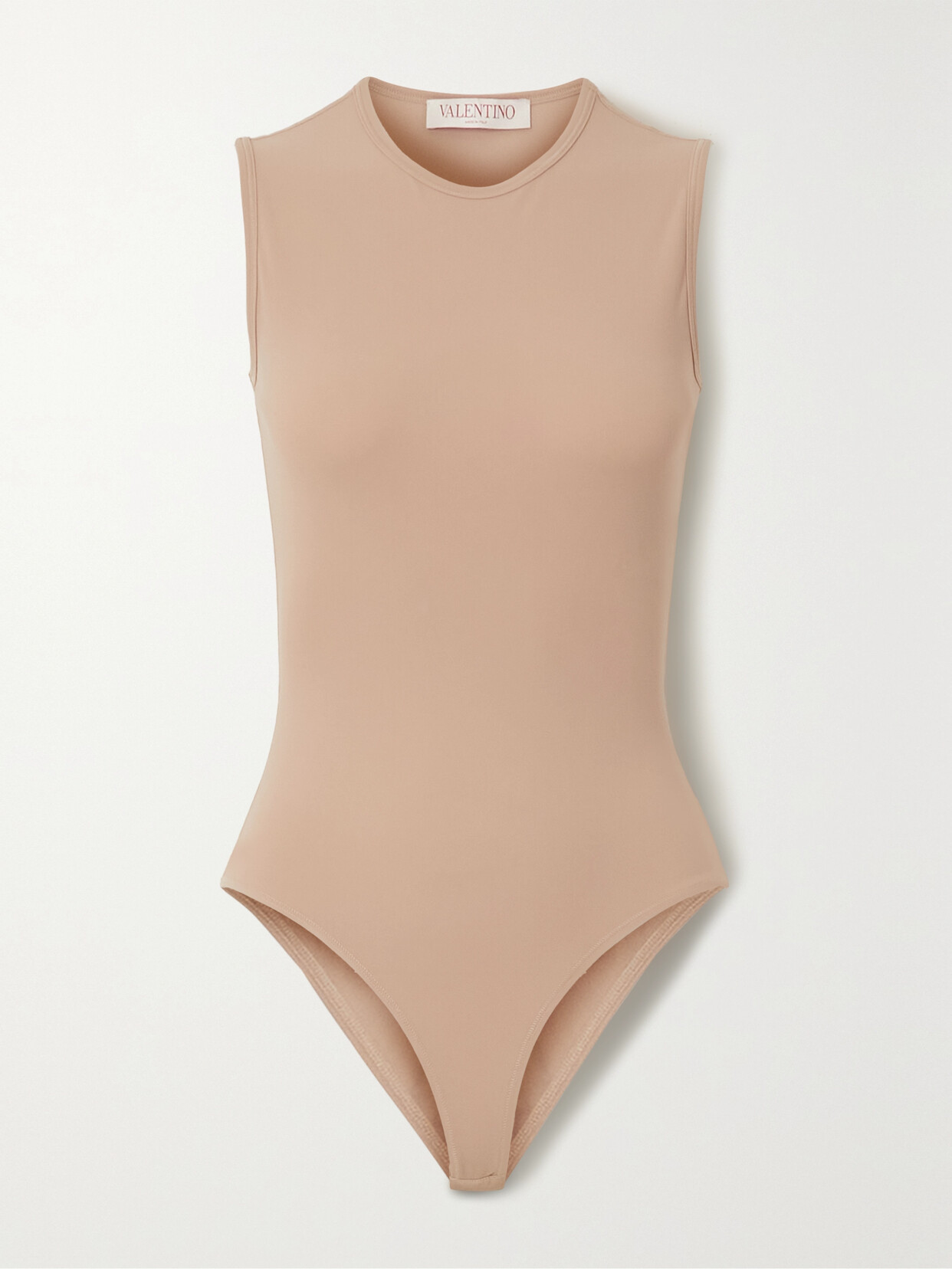 Shop Valentino Stretch-jersey Bodysuit In Neutrals