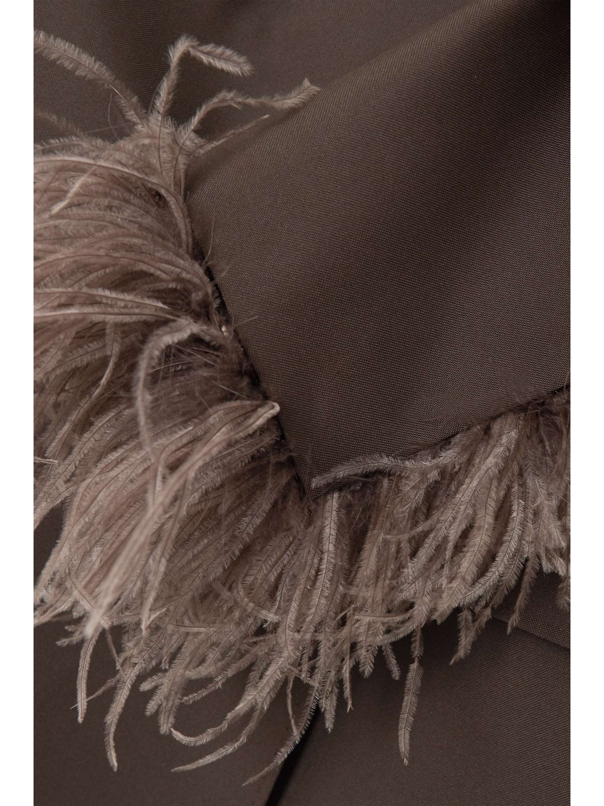 VALENTINO GARAVANI Oversized double-breasted feather-trimmed woven ...