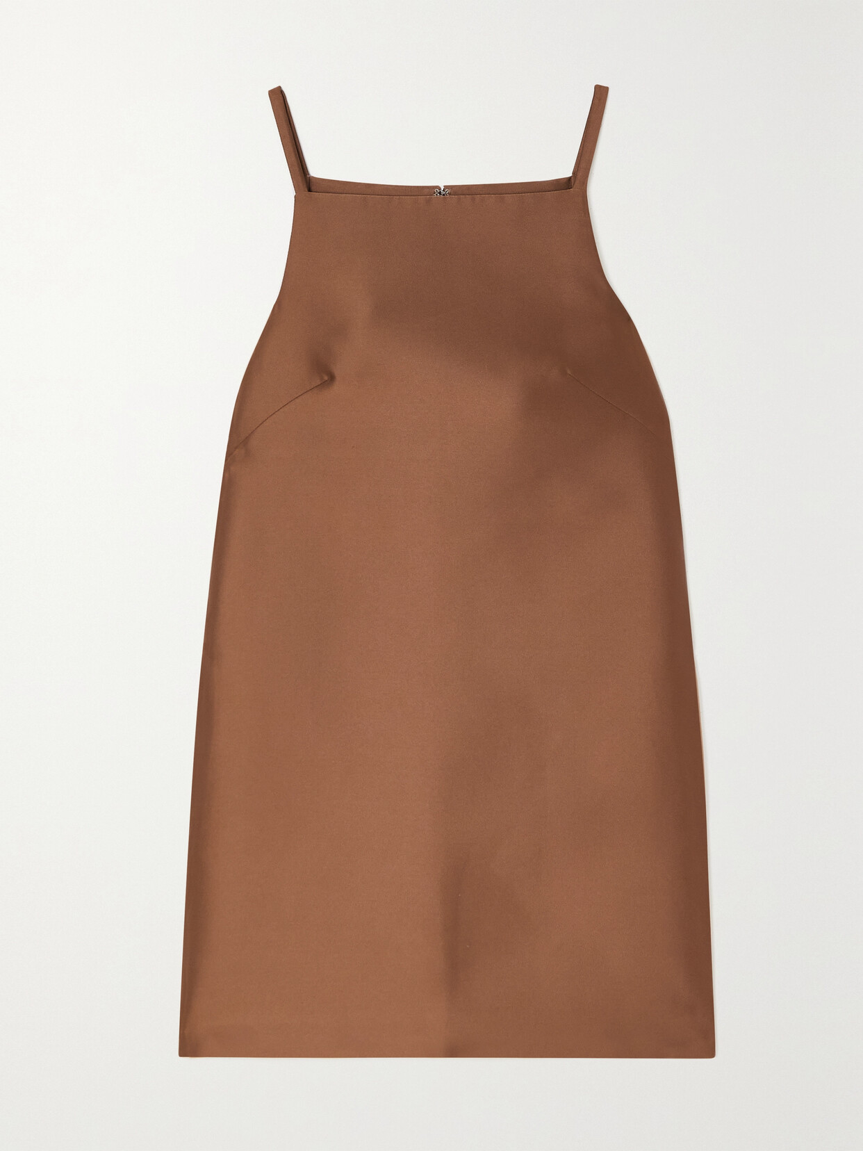 Shop Valentino Duchesse-satin Mini Dress In Brown