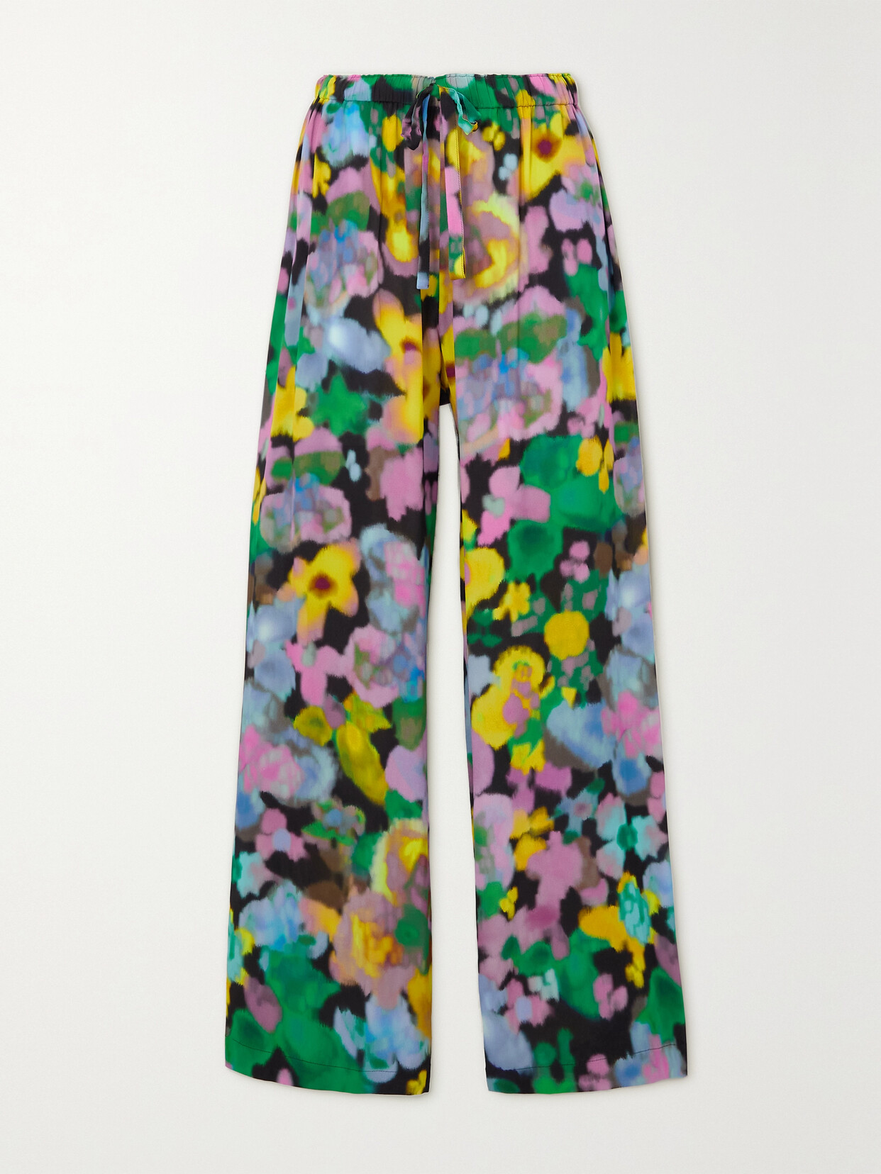 AZ Factory - + Lutz Huelle Floral-print Crepe Wide-leg Pants - Black