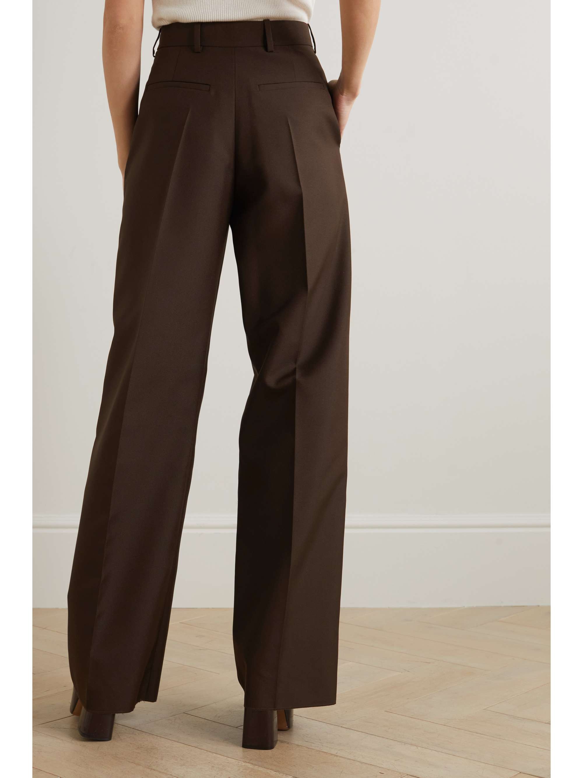 VALENTINO GARAVANI Grain de poudre wool straight-leg pants