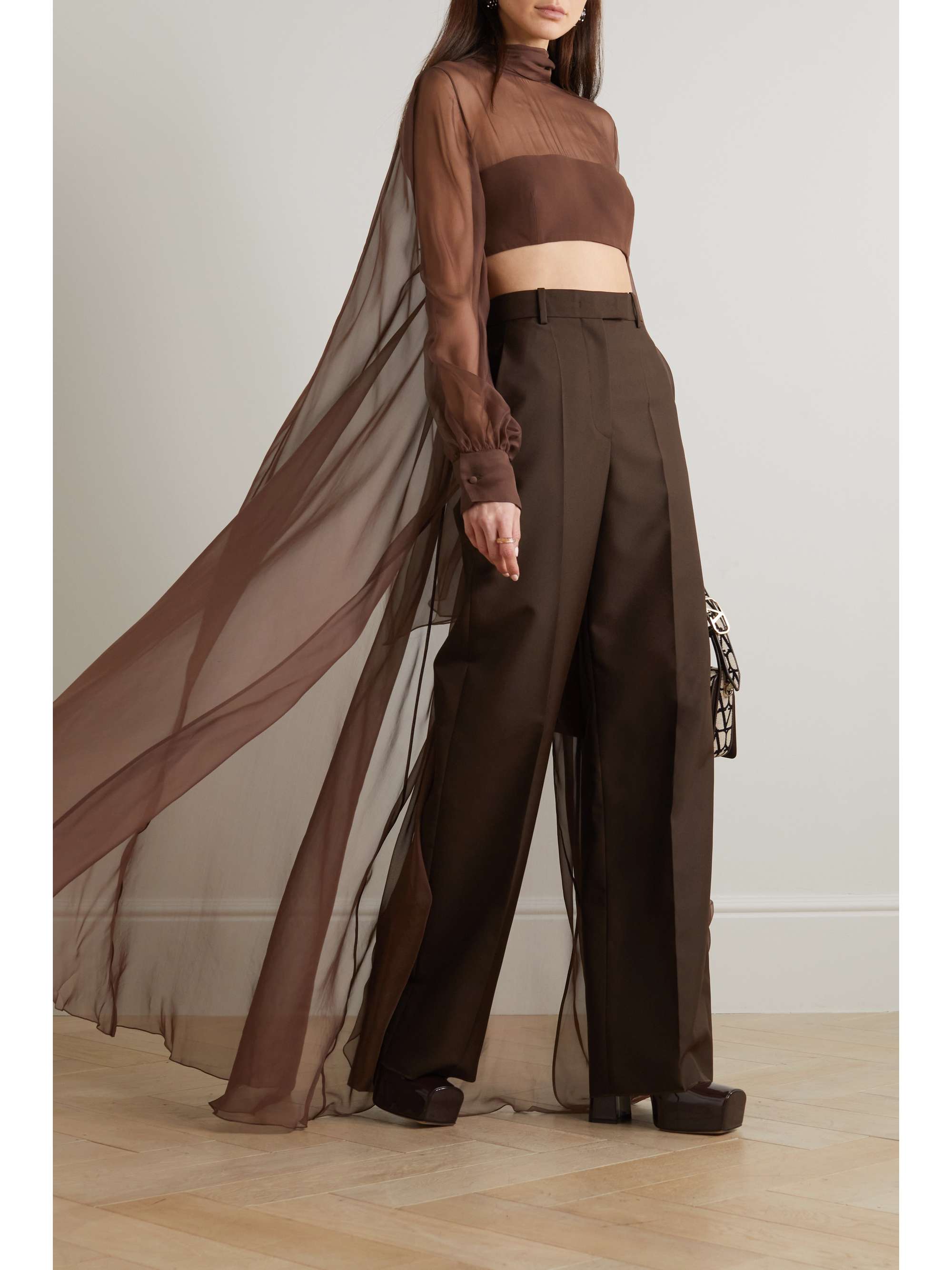 VALENTINO GARAVANI Grain de poudre wool straight-leg pants