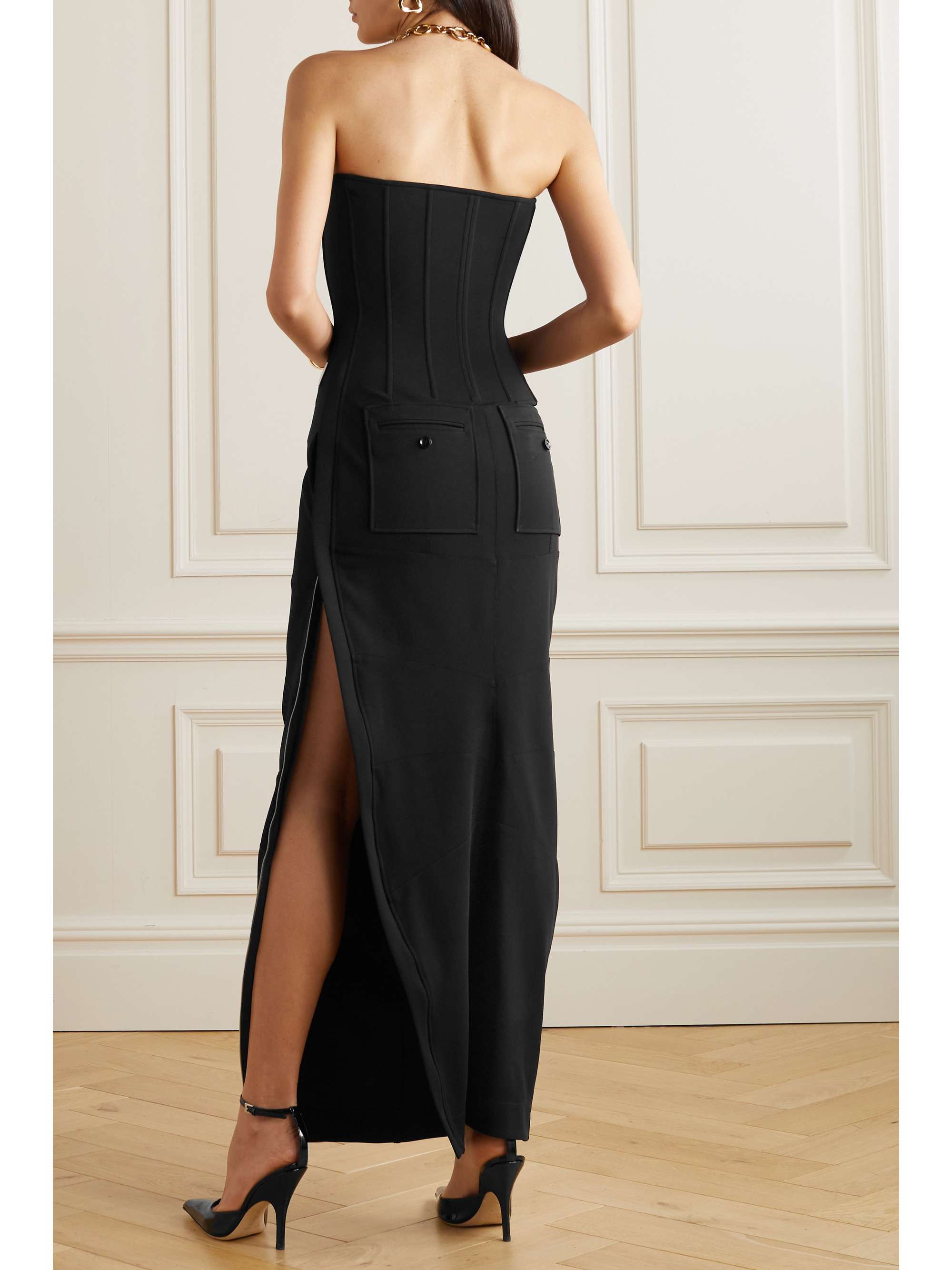 DOLCE&GABBANA Kim zip-detailed stretch-crepe bustier maxi dress