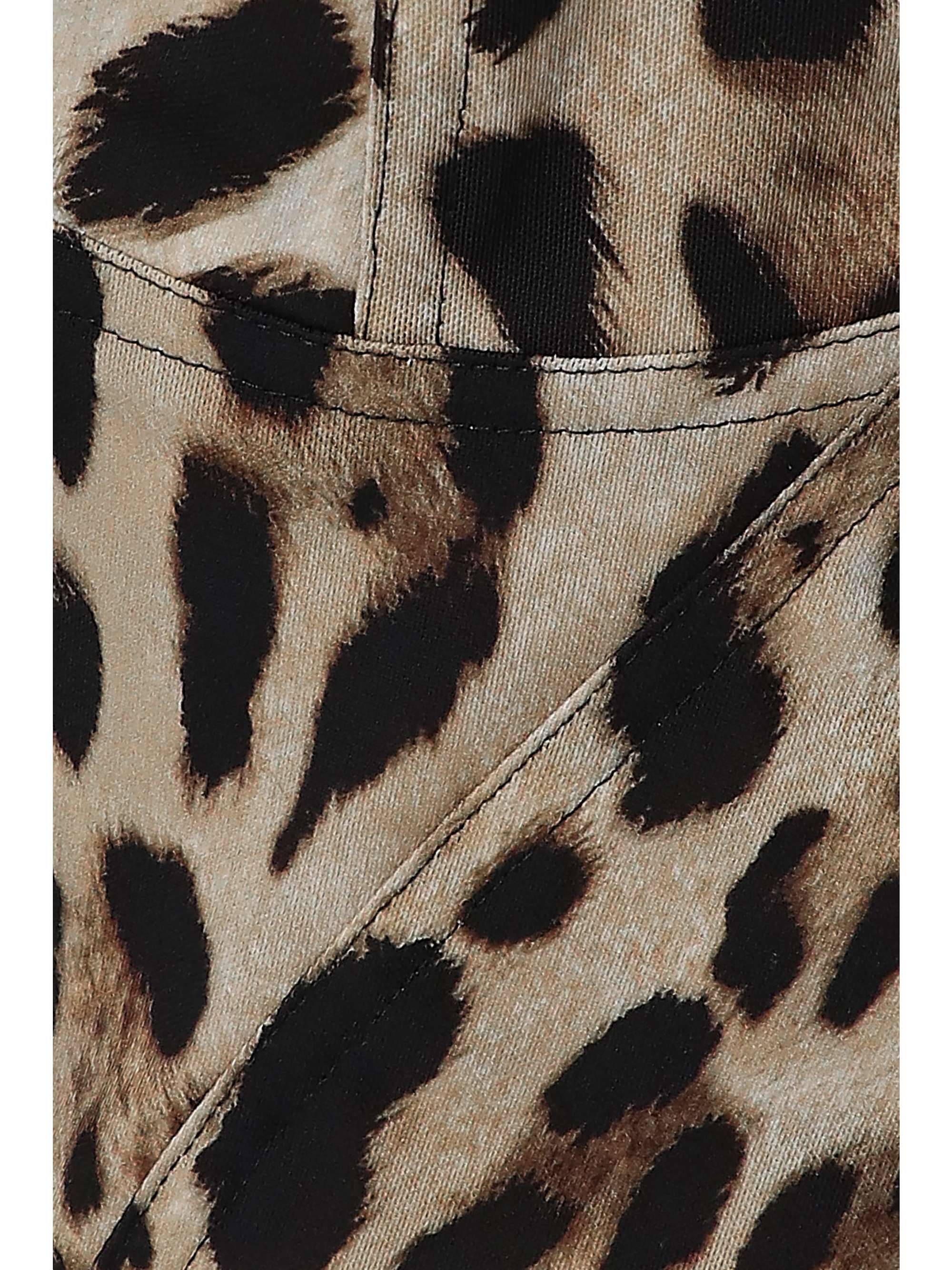 DOLCE&GABBANA Cropped leopard-print stretch-canvas bustier top