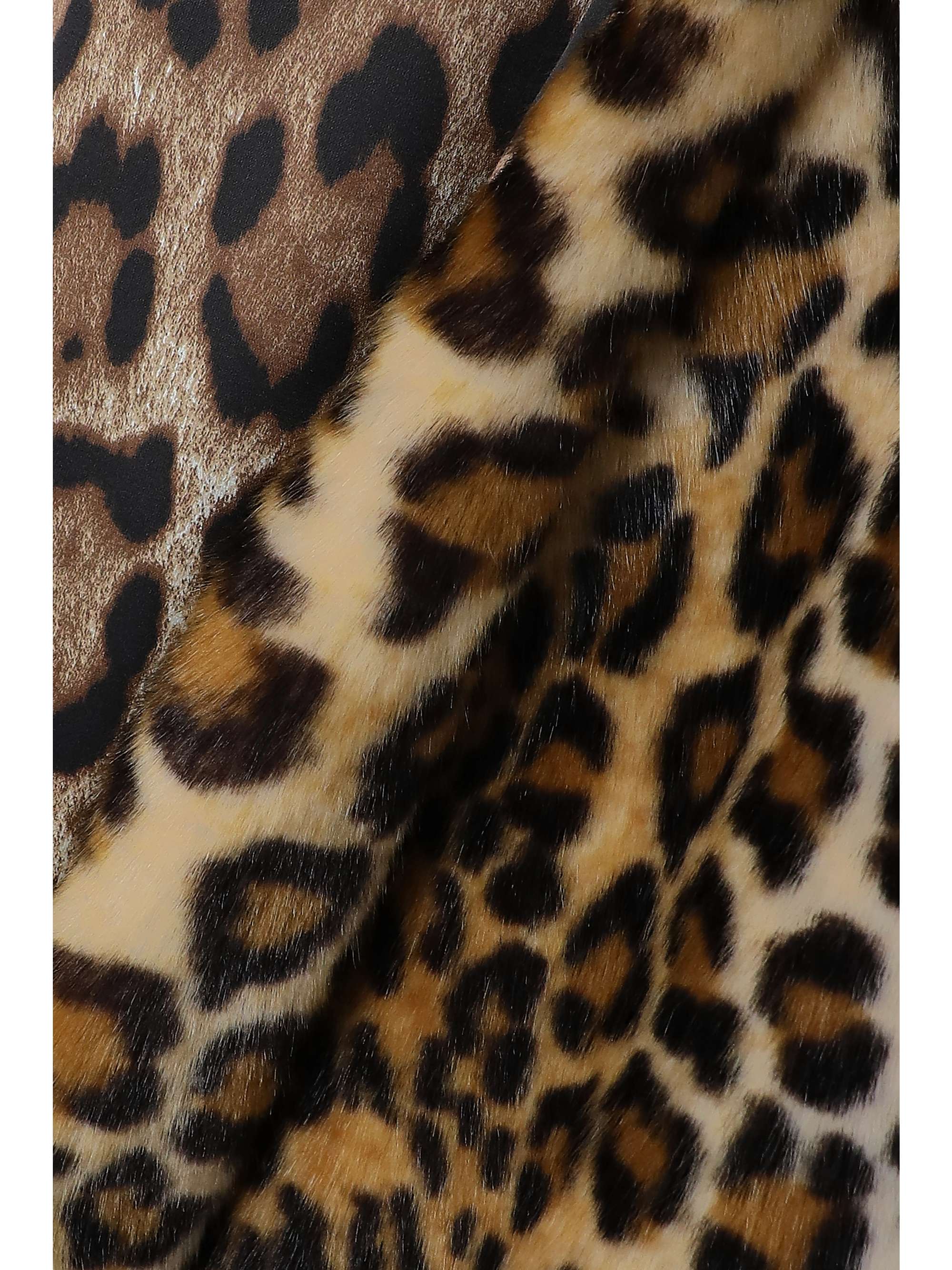 DOLCE&GABBANA Oversized leopard-print faux fur coat