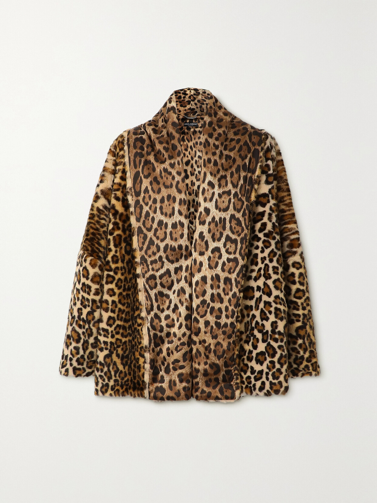 Shop Dolce & Gabbana Oversized Leopard-print Faux Fur Coat In Animal Print