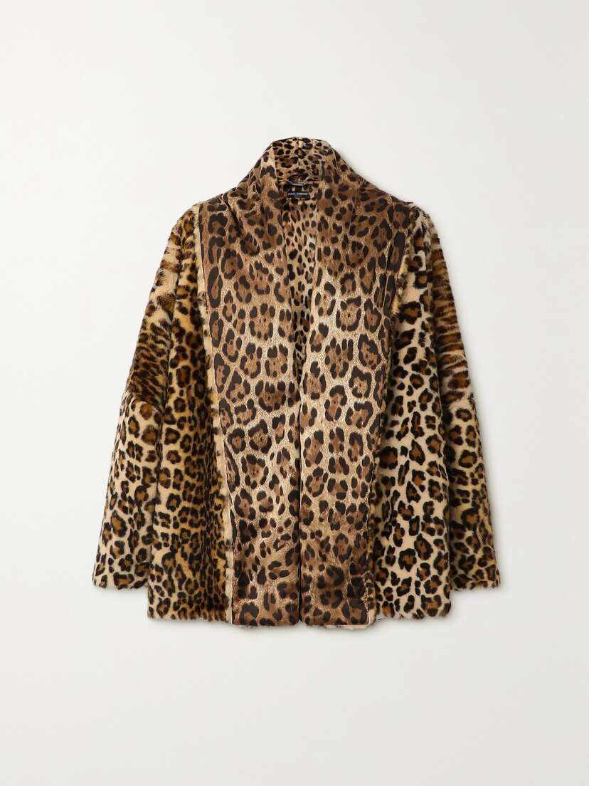 Dolce & Gabbana Oversized Leopard-print Faux Fur Coat
