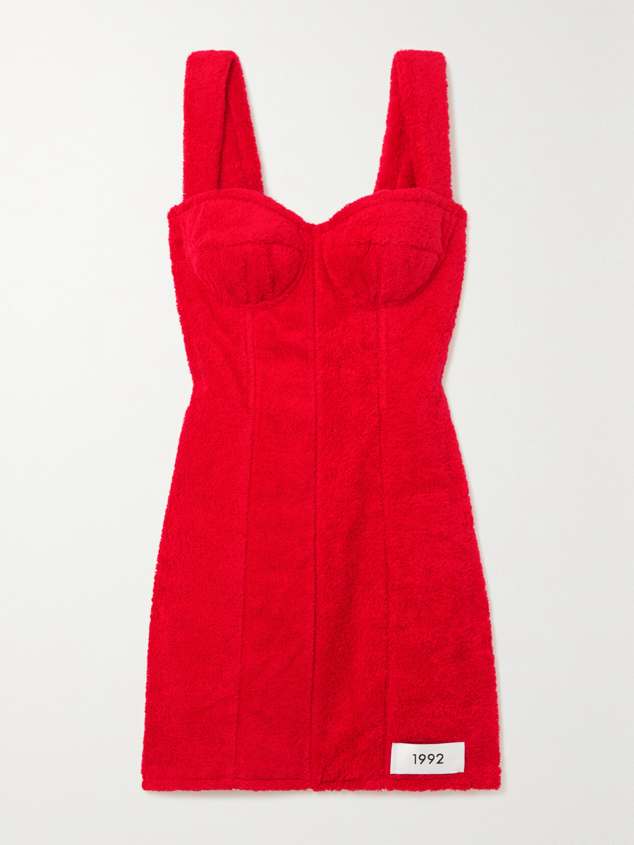 Dolce & Gabbana Cotton-terry Mini Dress In Red