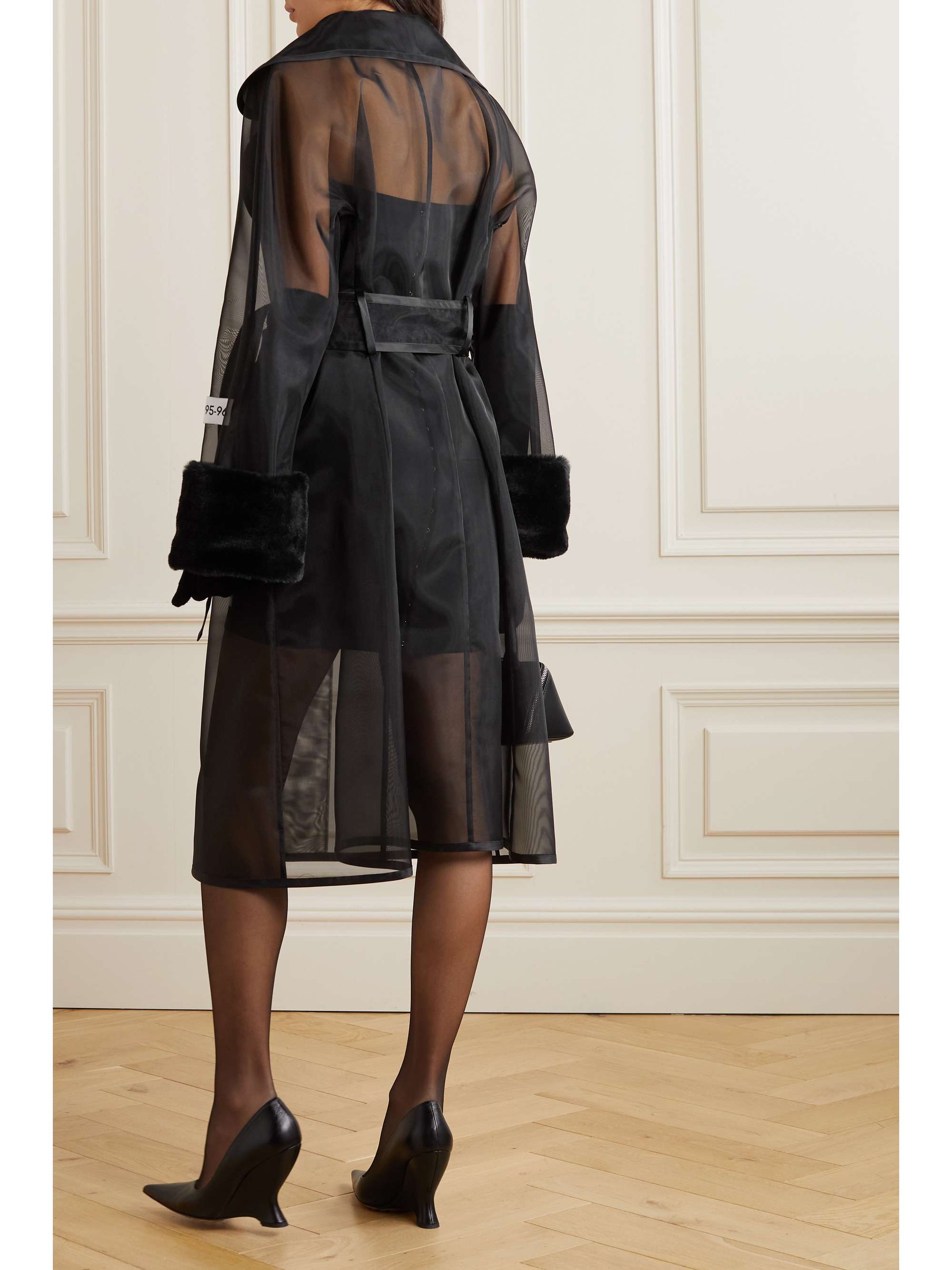 DOLCE&GABBANA Kim faux fur-trimmed organza trench coat