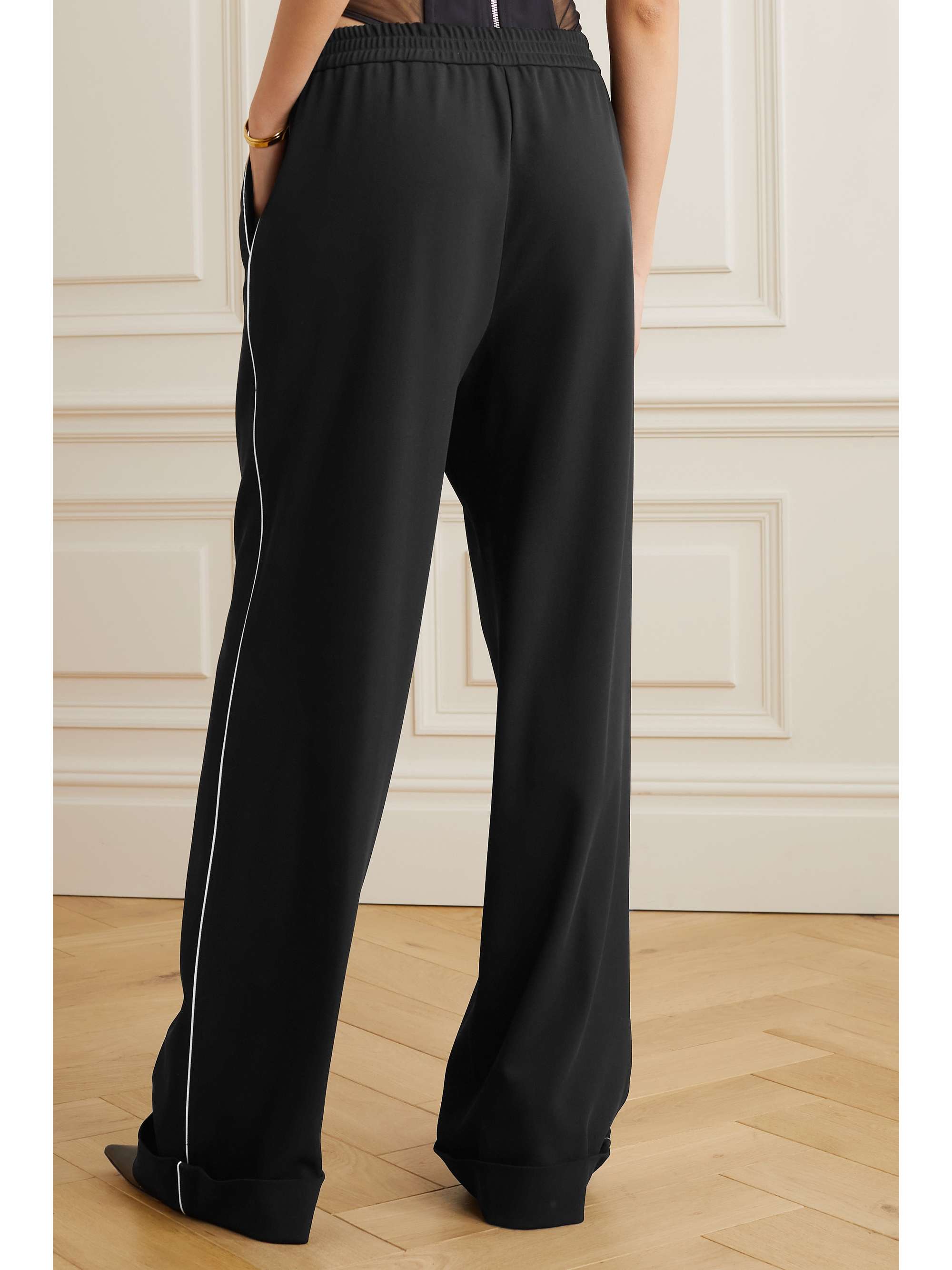 DOLCE&GABBANA Piped stretch-wool straight-leg pants