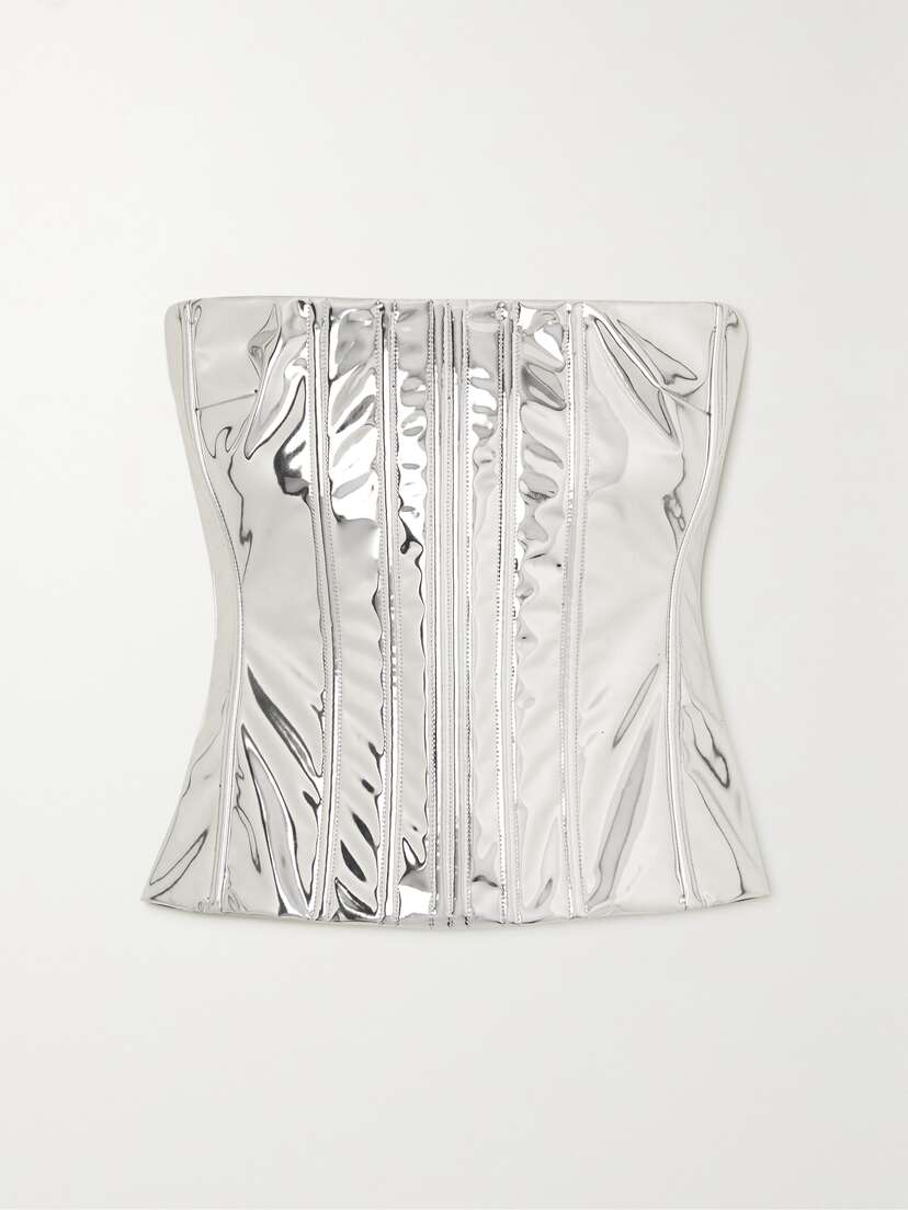 Dolce & Gabbana Metallic Coated Stretch-jersey Bustier Top
