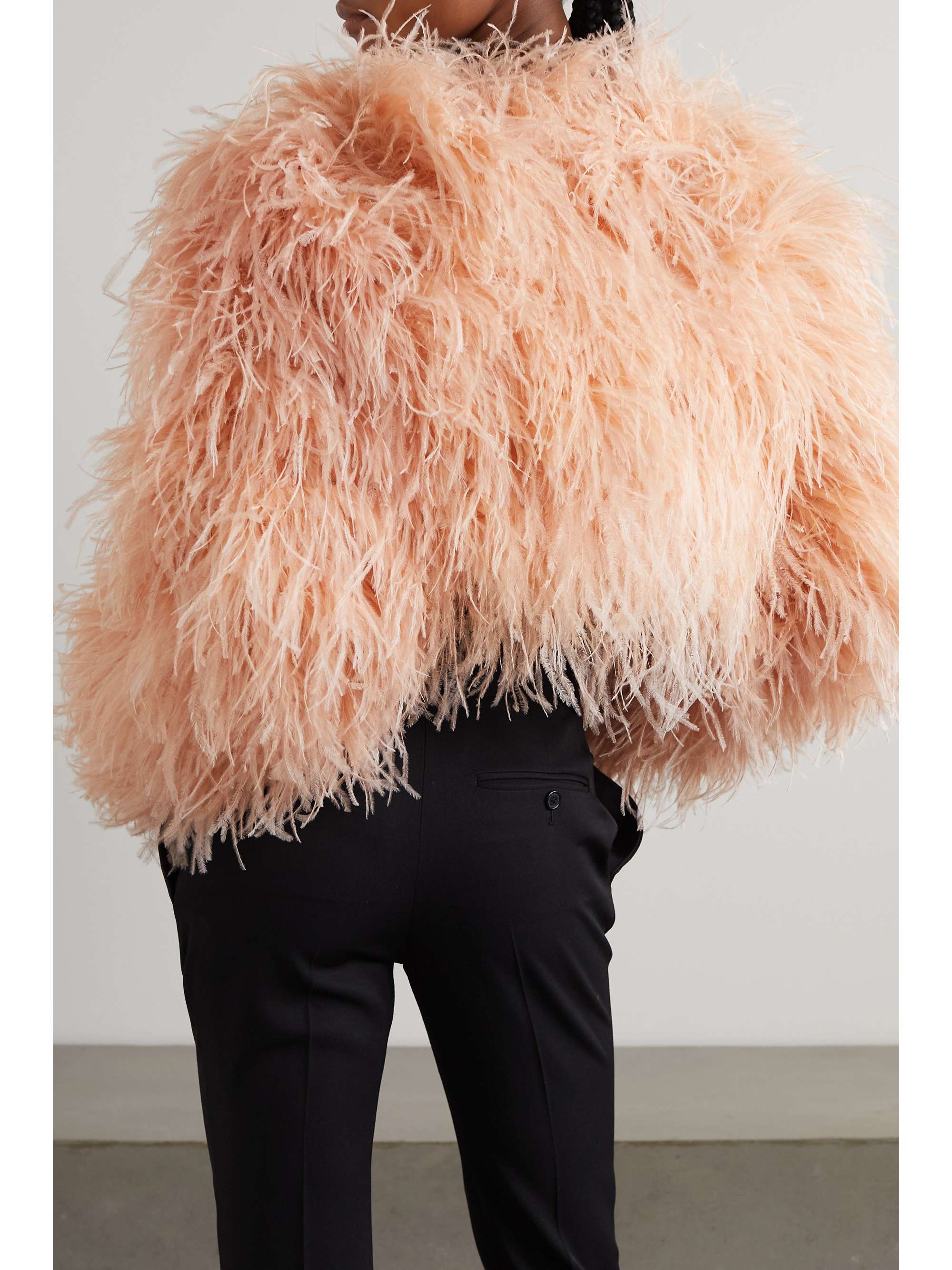 DOLCE&GABBANA Feathered silk-satin jacket