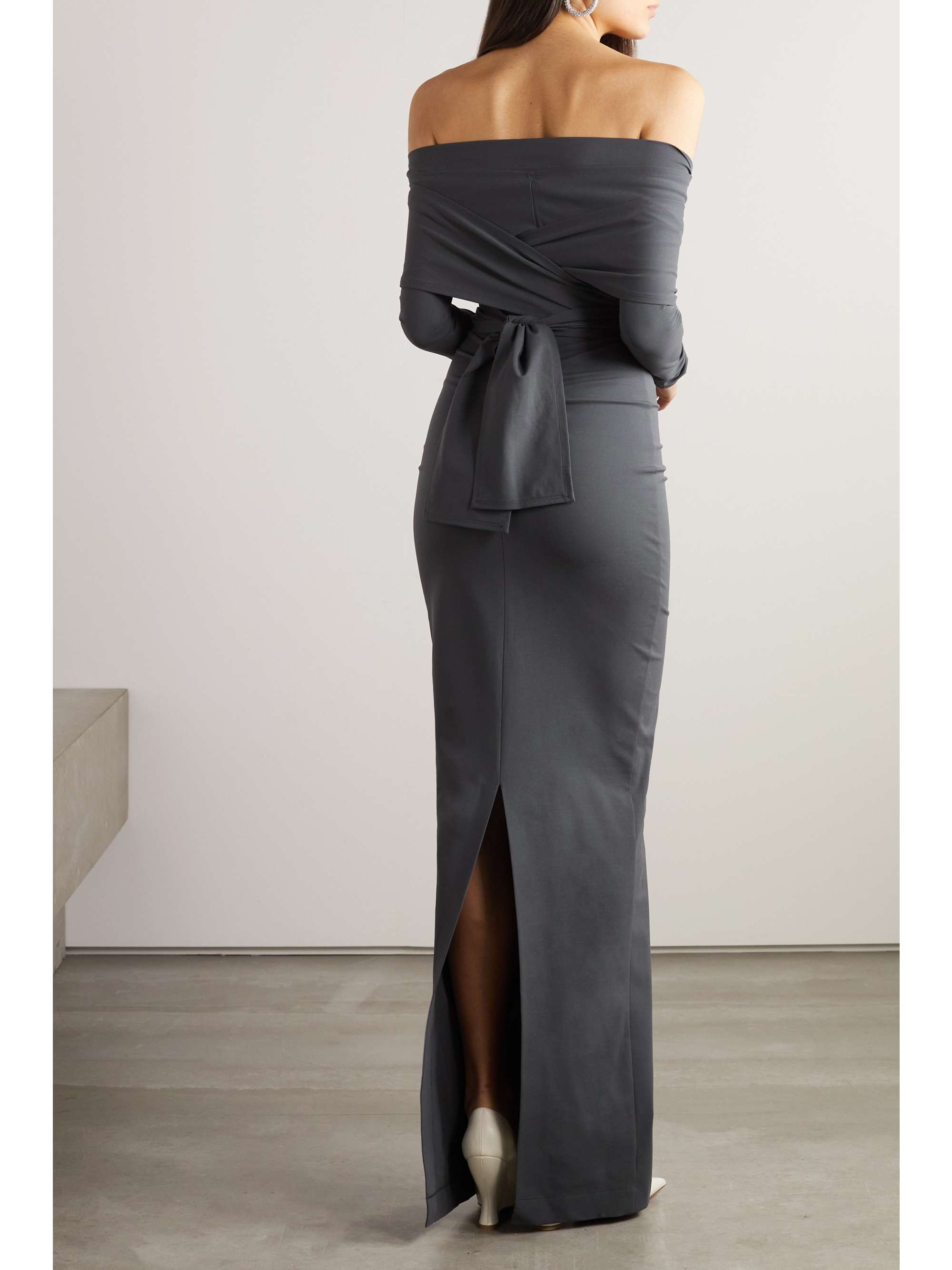 DOLCE & GABBANA Offtheshoulder draped stretchjersey gown NETAPORTER