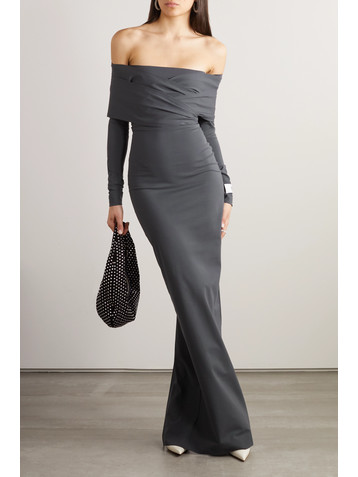 Dolce&Gabbana Off-the-shoulder draped stretch-jersey gown