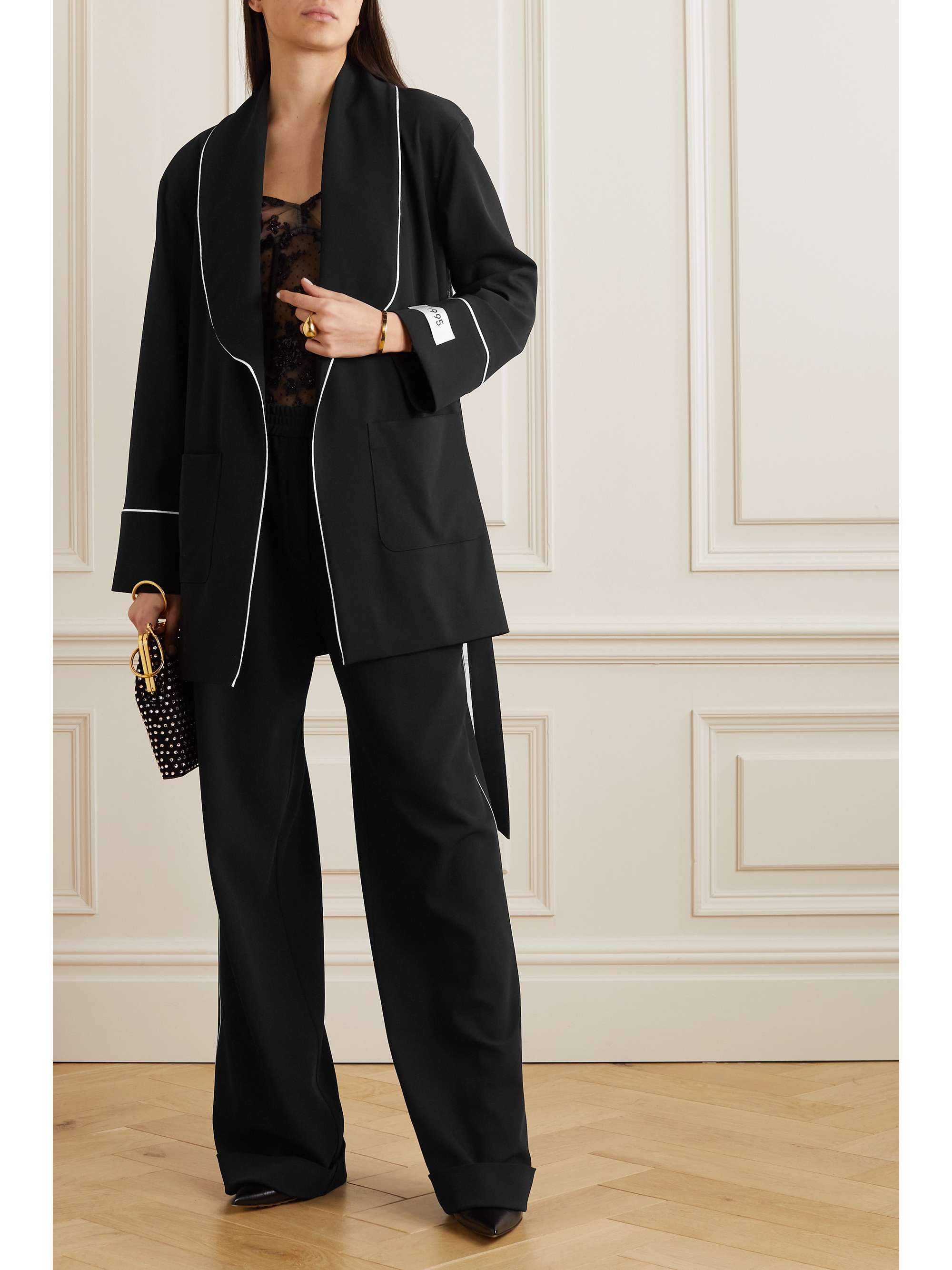 DOLCE&GABBANA Belted stretch-wool jacket