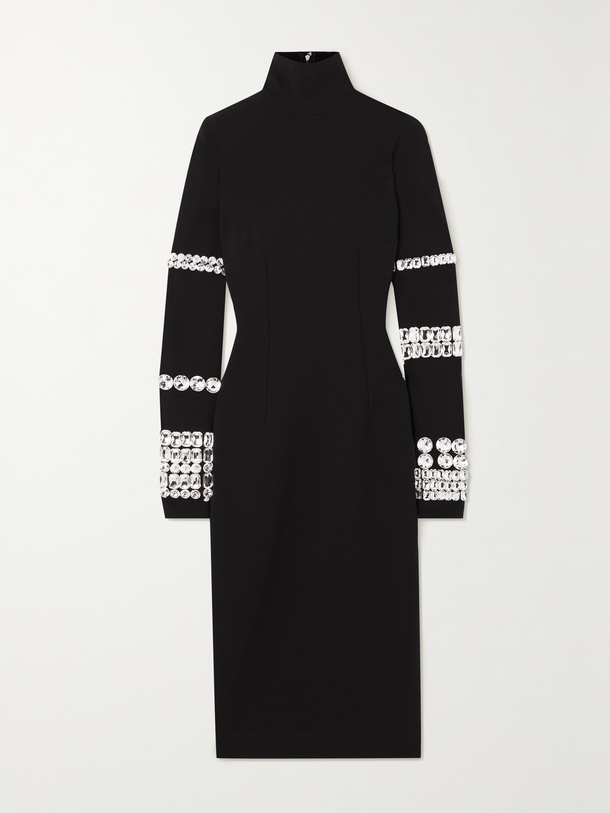Dolce&Gabbana Crystal-embellished stretch-jersey turtleneck midi dress thumbnail