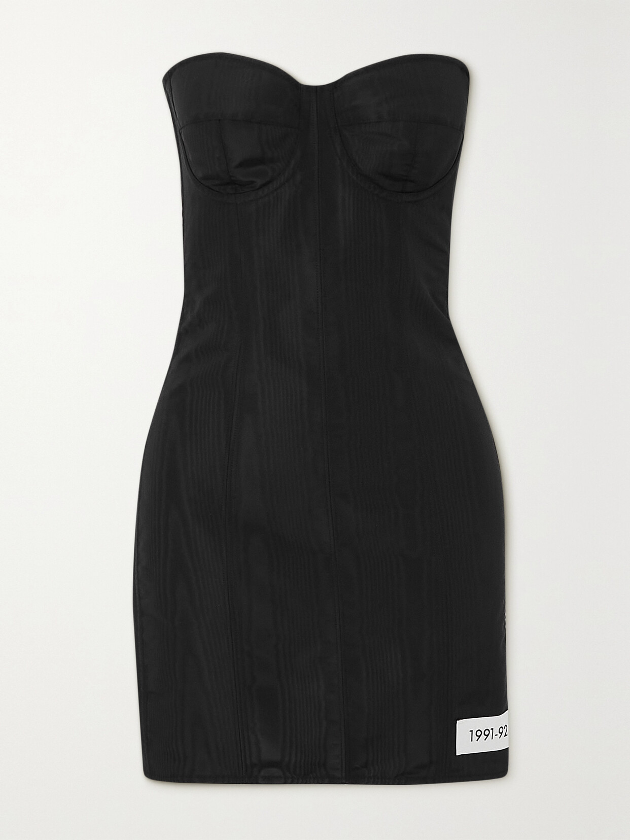 Shop Dolce & Gabbana Strapless Stretch Silk-blend Twill Mini Dress In Black