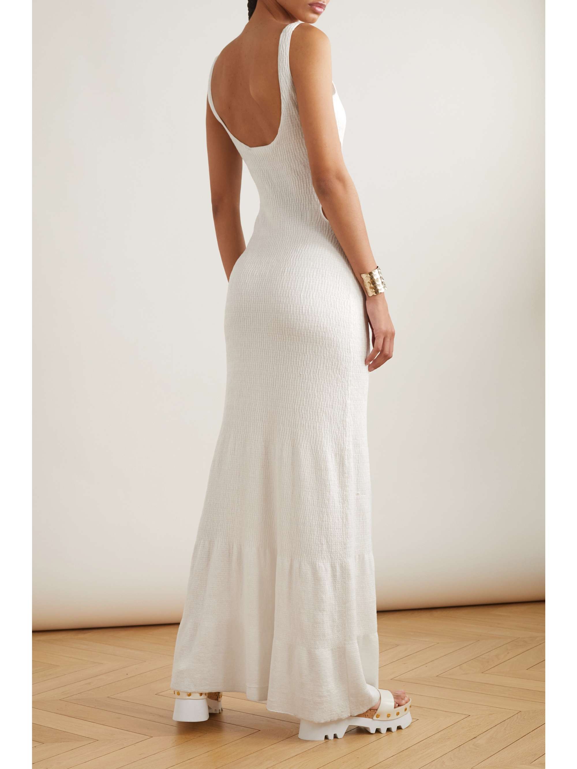 CHLOÉ Cutout crinkled silk-blend maxi dress