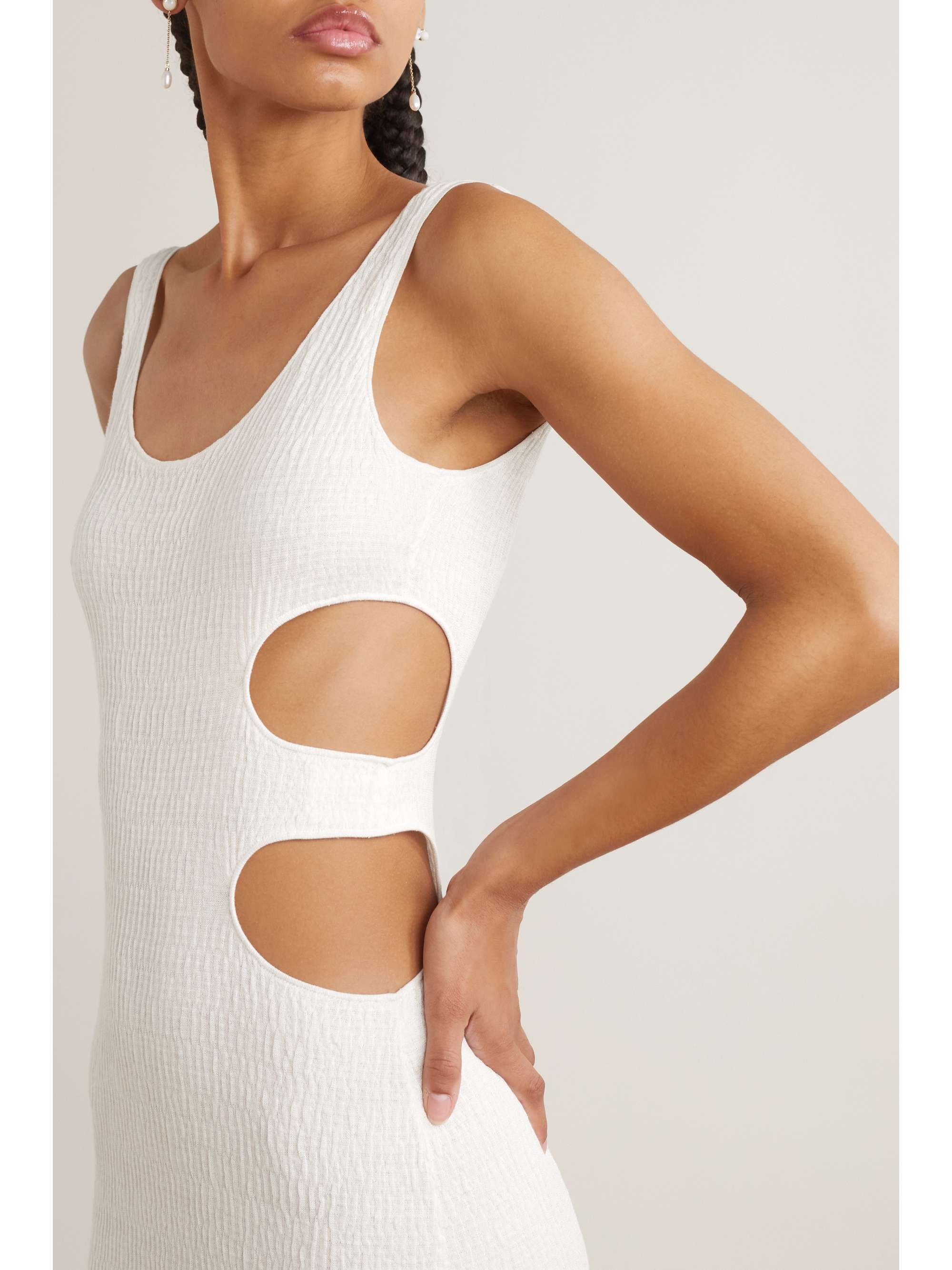 CHLOÉ Cutout crinkled silk-blend maxi dress