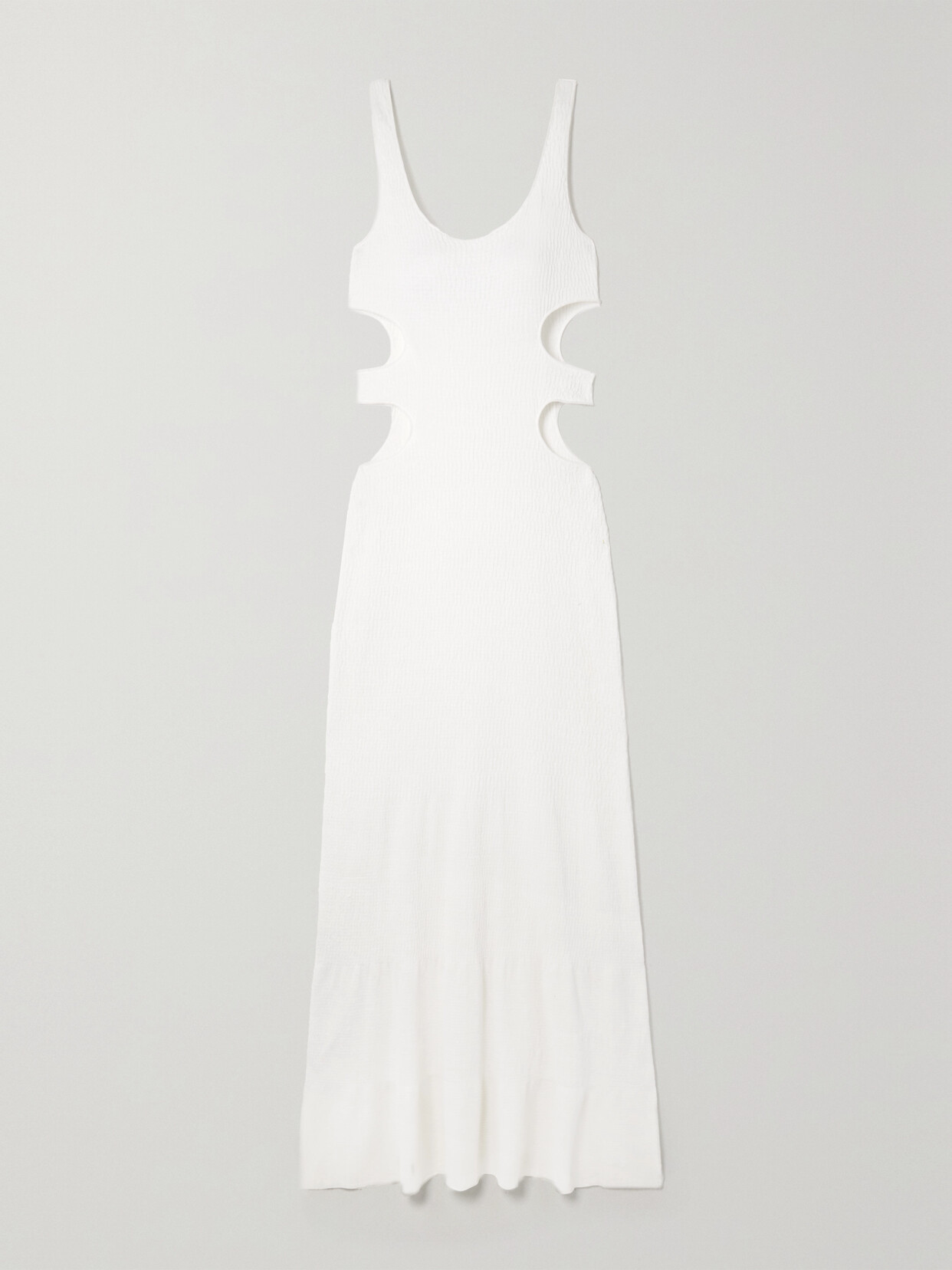 Chloé Cutout Crinkled Silk-blend Maxi Dress In White