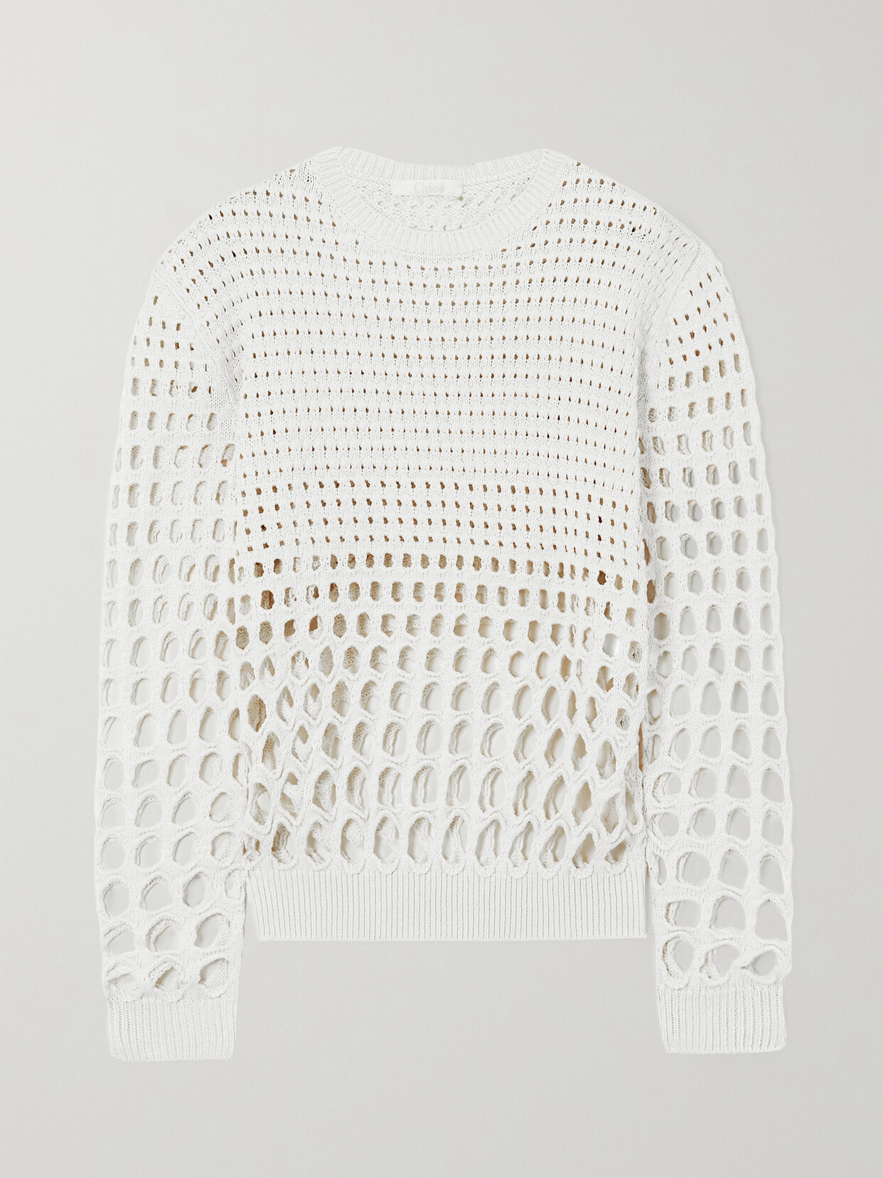 Chloé - Open-knit Silk Sweater - White