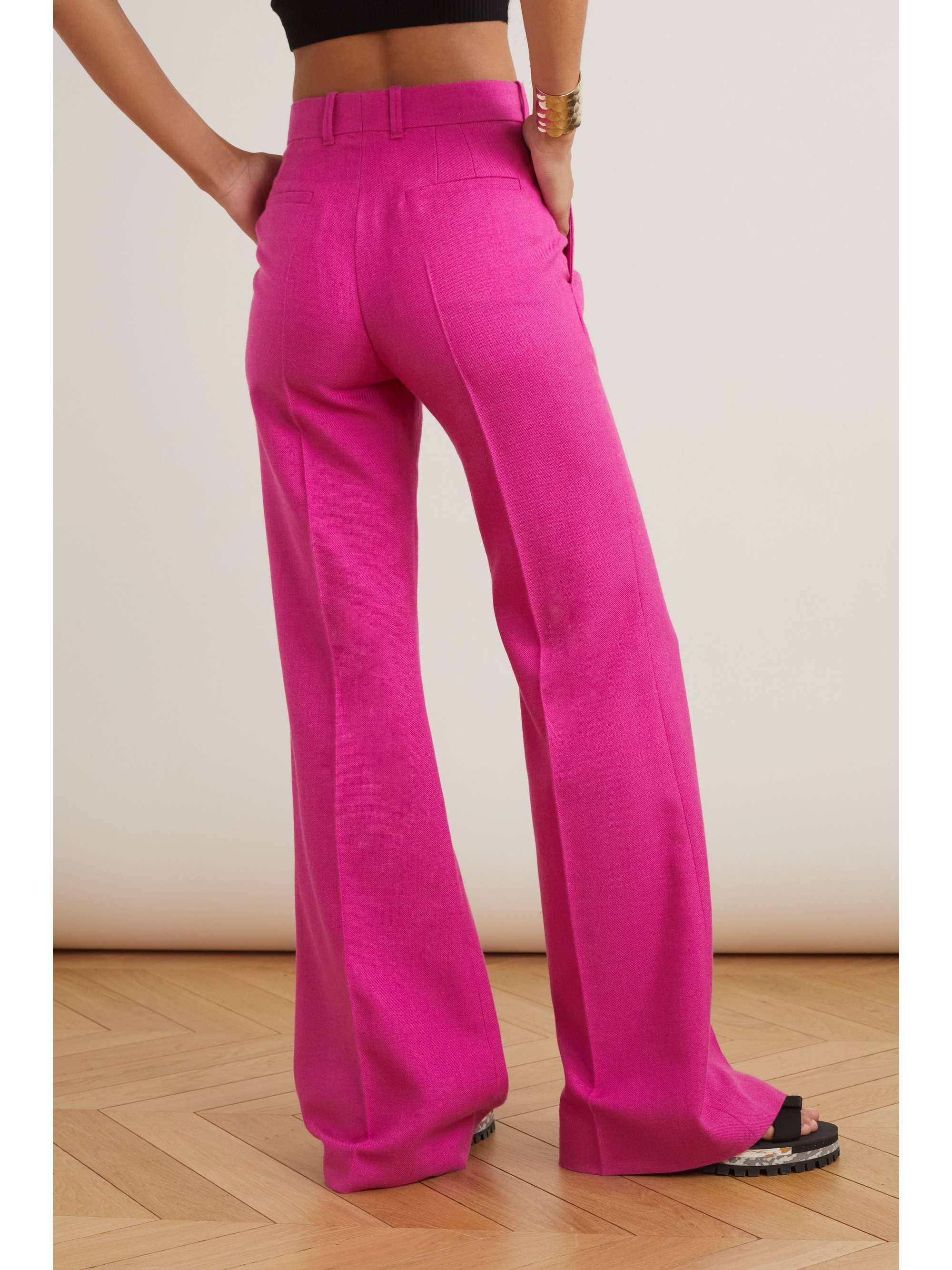 CHLOÉ Wool, silk and cashmereblend twill flared pants NETAPORTER