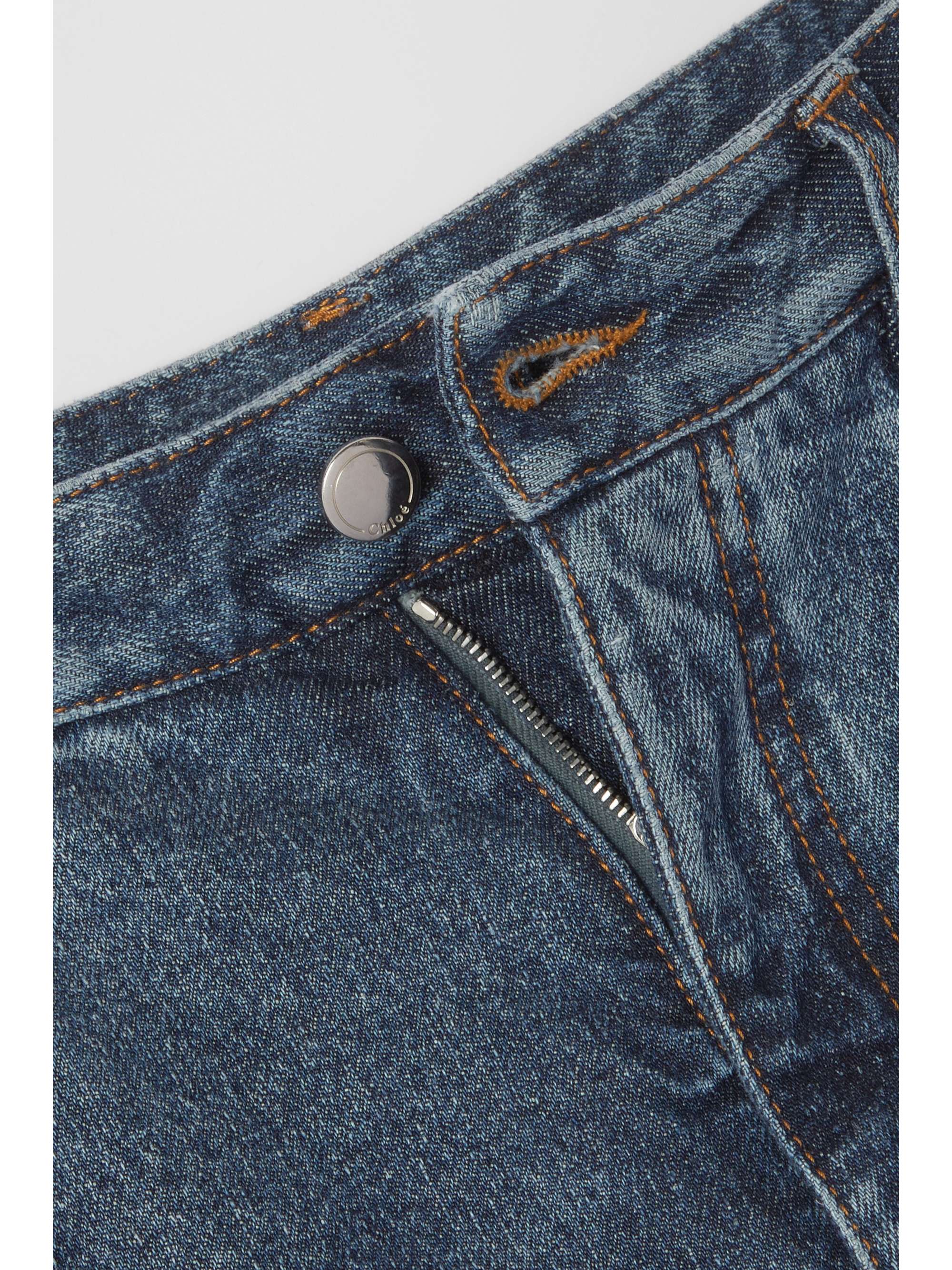 CHLOÉ + NET SUSTAIN Rave eyelet-embellished high-rise wide-leg jeans