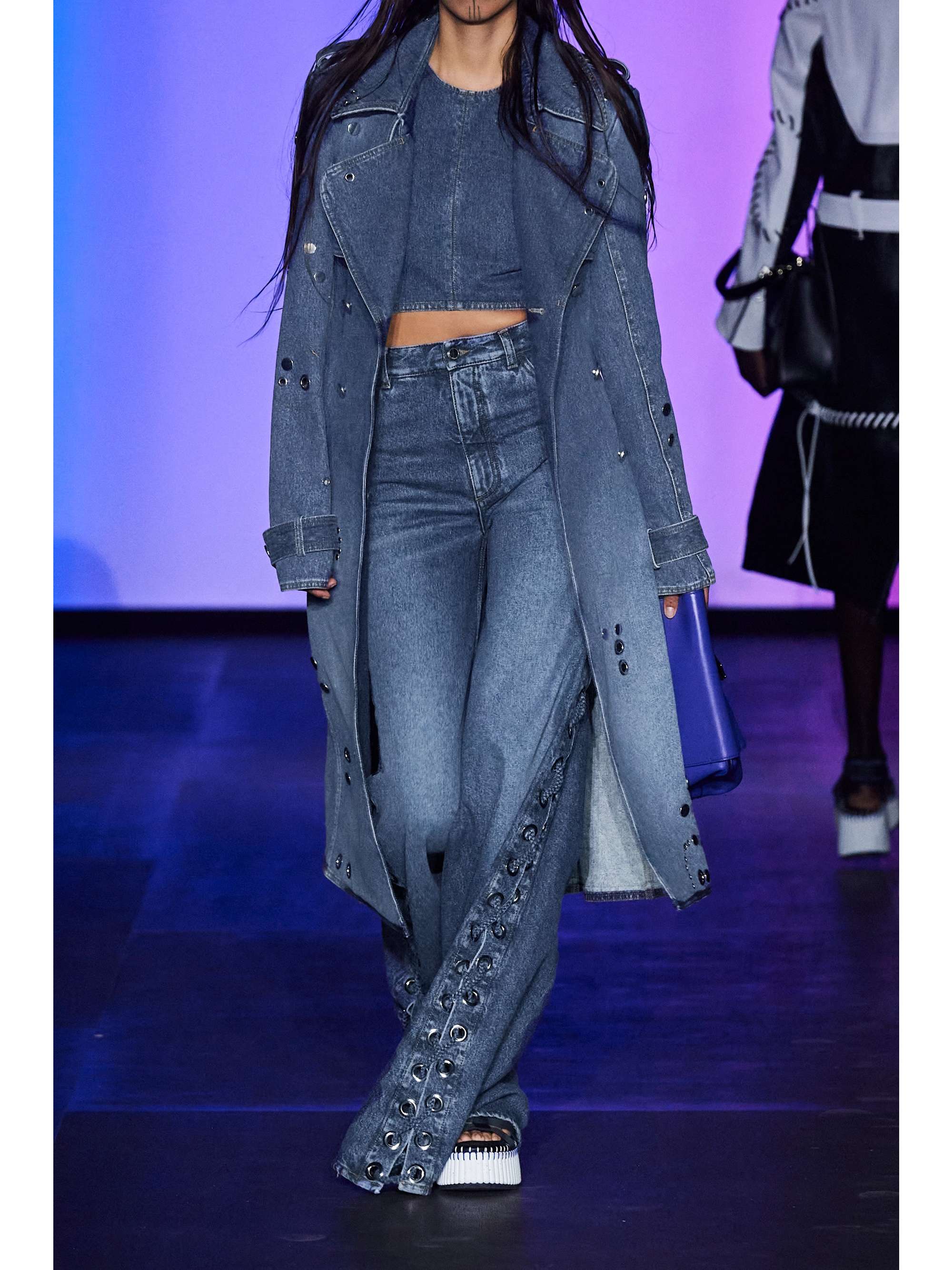 CHLOÉ + NET SUSTAIN Rave eyelet-embellished high-rise wide-leg jeans
